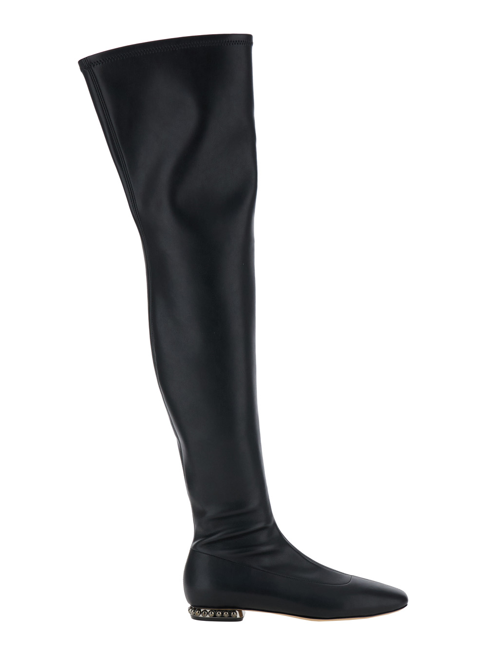 galaxy Black Over The Knee Boots In Leather Woman