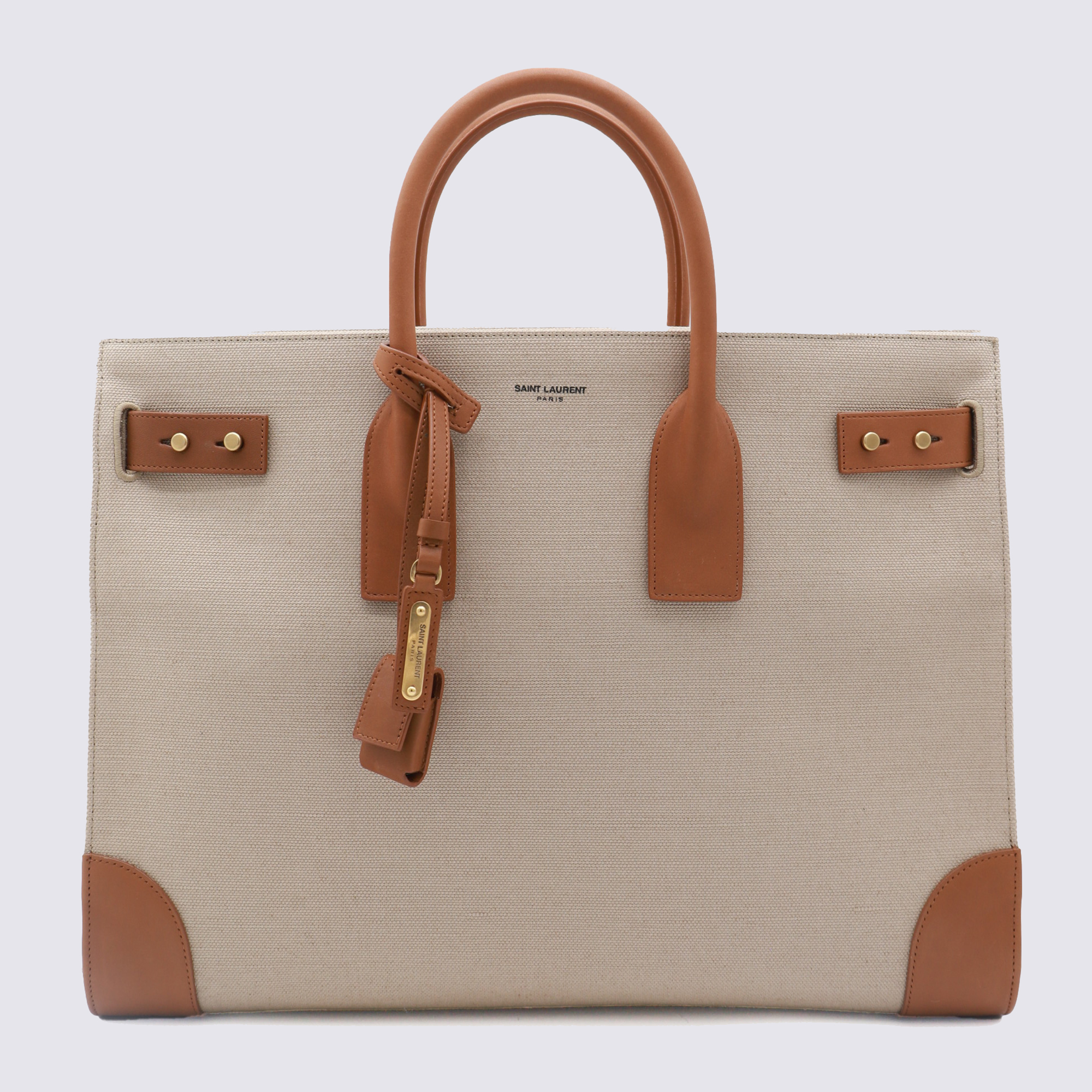 Beige Canvas Sac De Jour Top Handel Bag