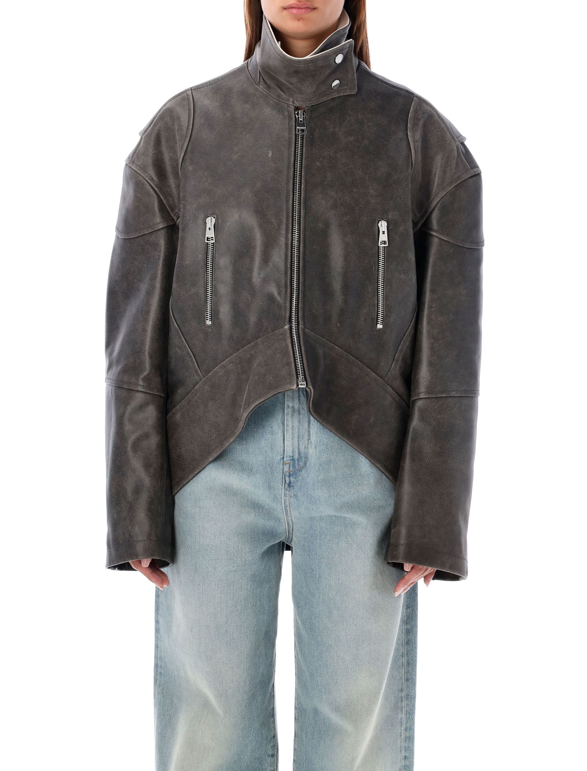 J.W. Anderson J. W. Anderson Curved Hem Leather Jacket