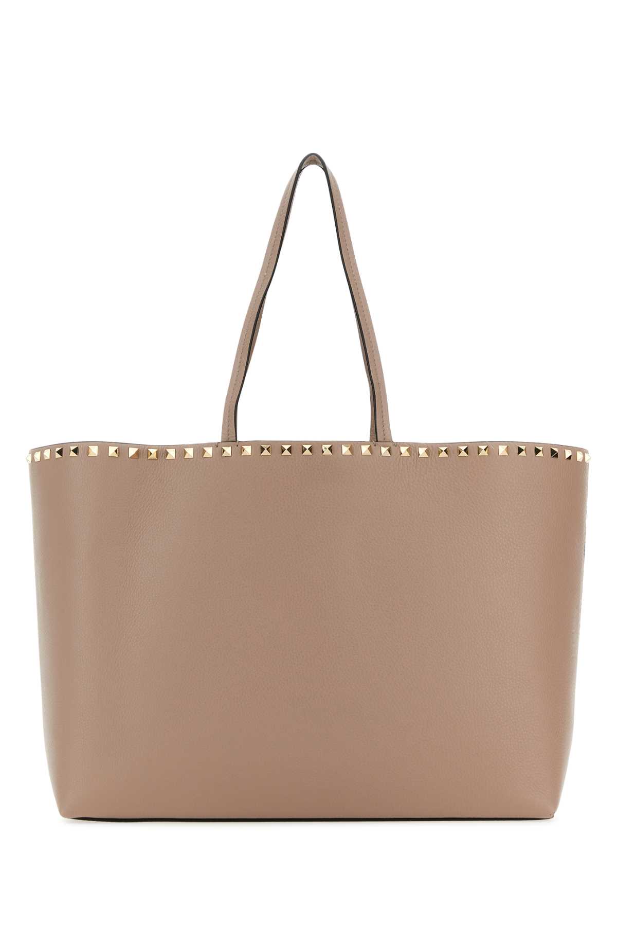 Antiqued Pink Leather Rockstud Shopping Bag