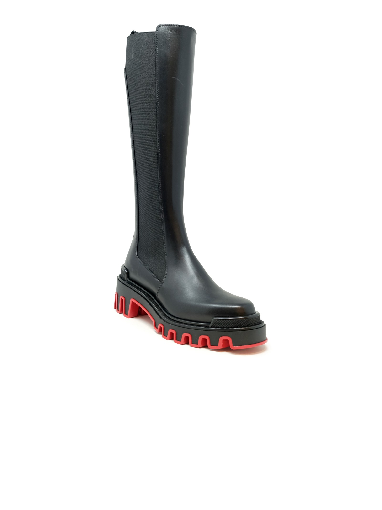 Christian Louboutin Black Calf Leather Marchacroche Dune Botta Boots In Black