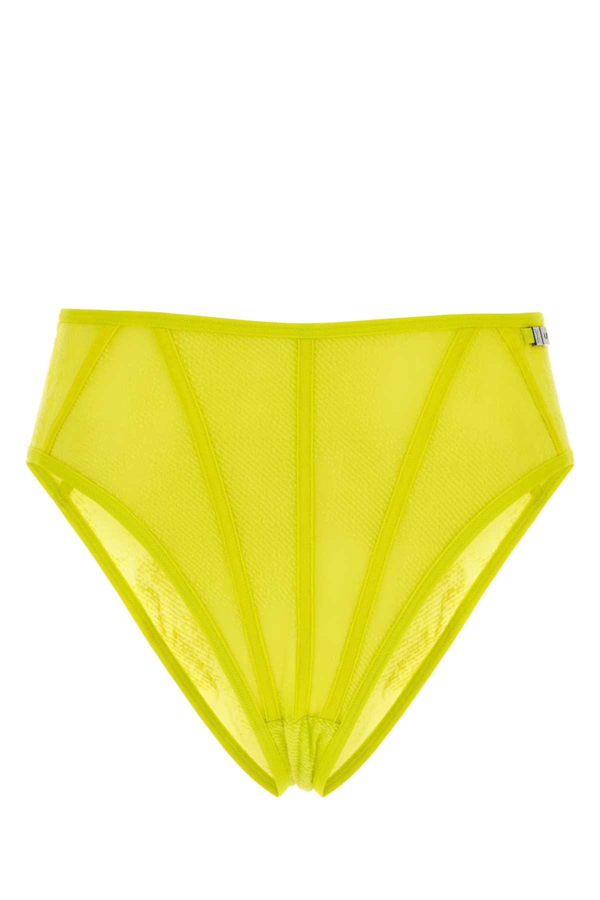 DIESEL FLUO YELLOW LACE DIESEL X SAVAGE X FENTY MESH-HIGH-WAIST-BRIEF BRIEF