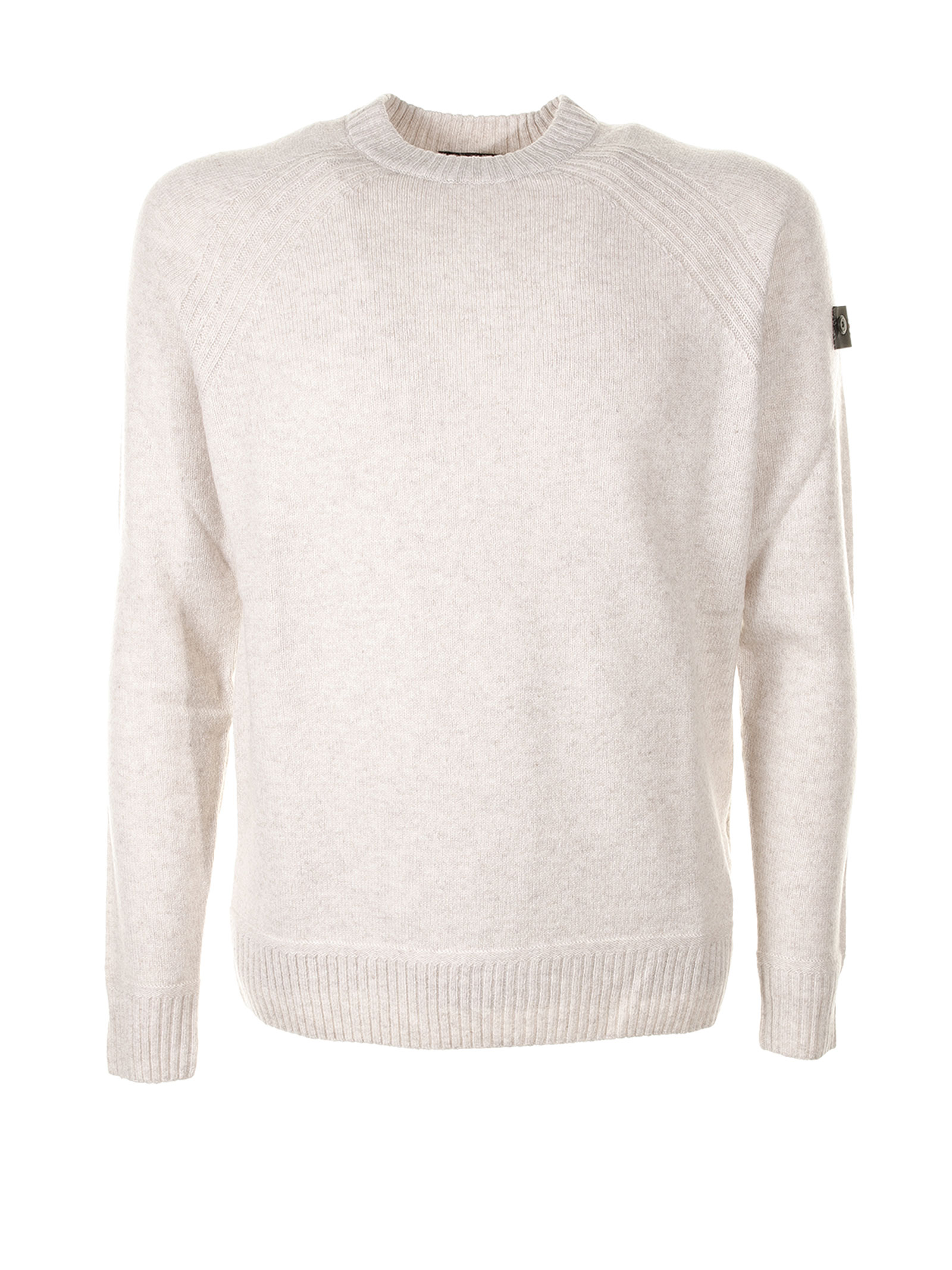 White Crew-neck Sweater With Logo