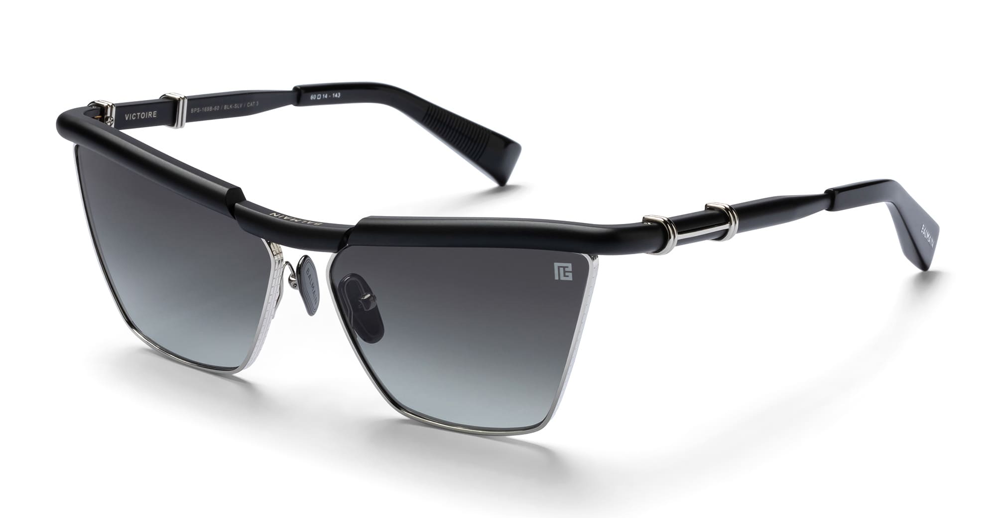 Balmain Victoire - Matte Black / Silver Sunglasses In Black/silver