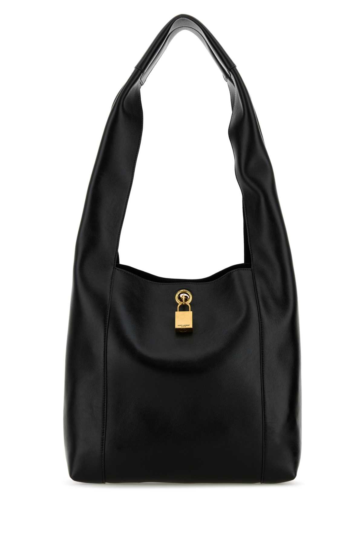 Black Leather Tanger Shopping Bag