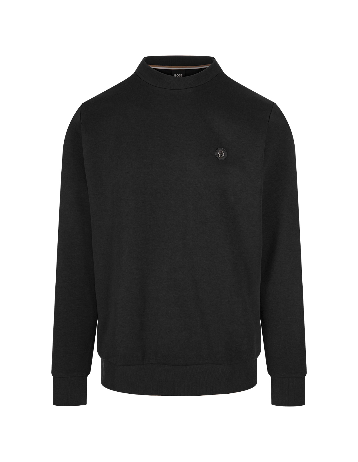 Black Regular Fit Sweatshirt With Monogram Patch