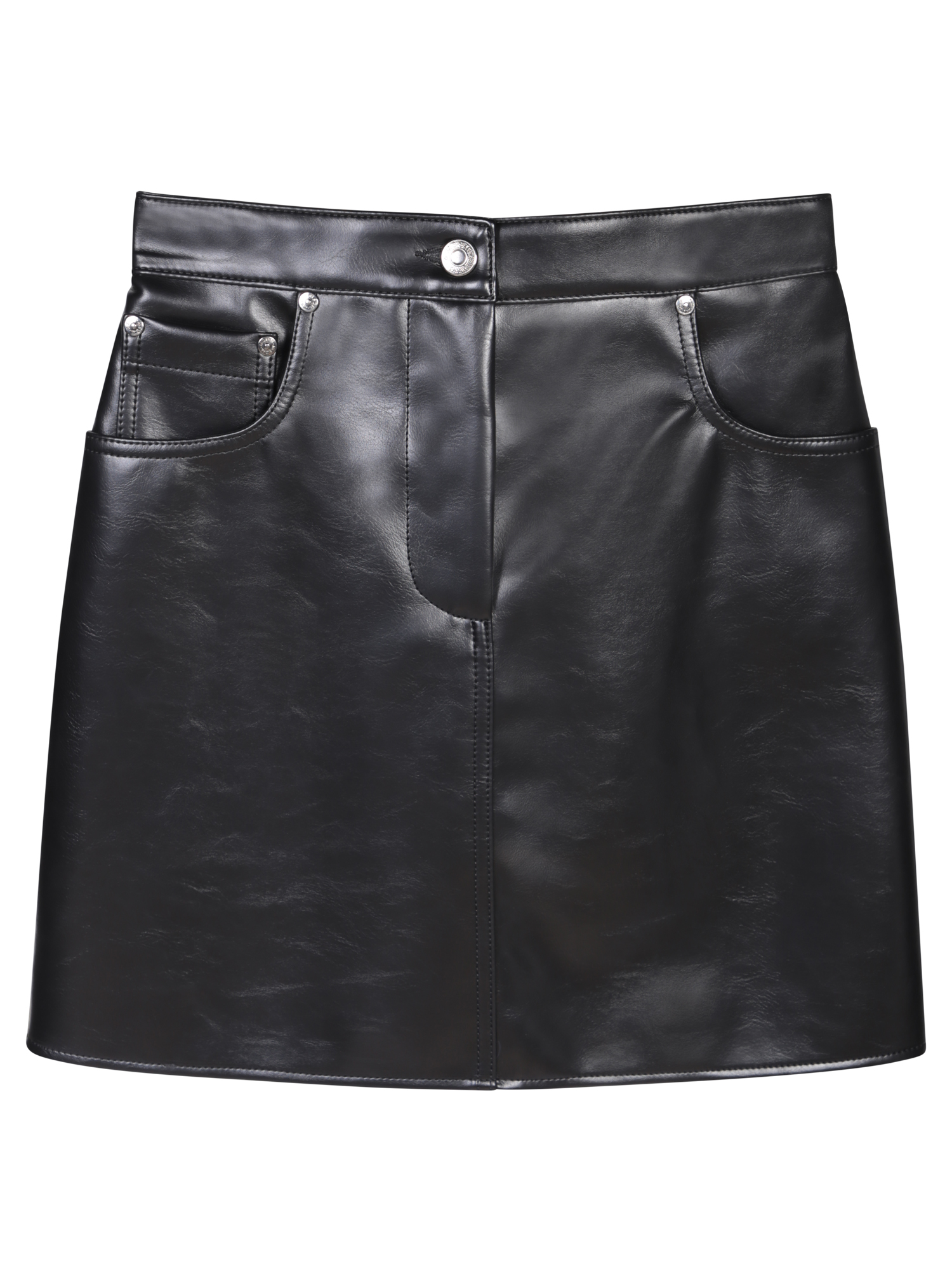 Faux-leather Black Mini Skirt