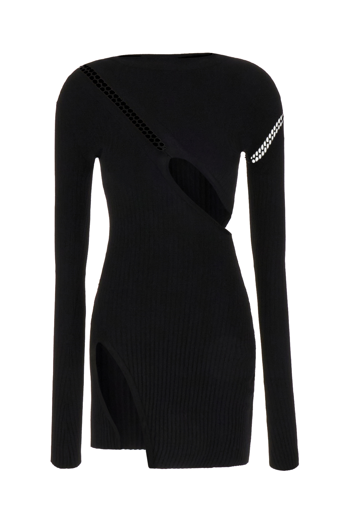 Black Stretch Viscose Mini Dress