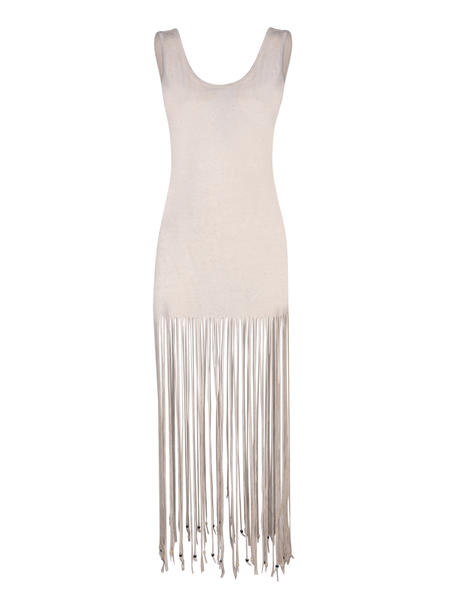 Fringed Sleeveless Maxi Dress