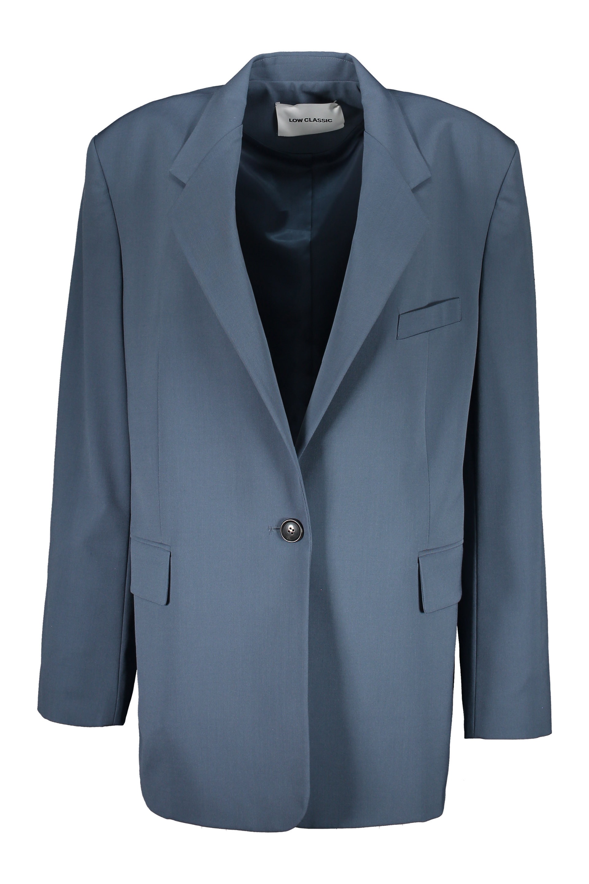 Low Classic Single-breasted Blazer In Grey