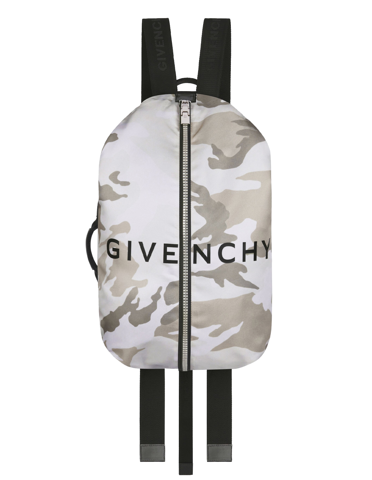 Man Adjustable G-zip Nylon Backpack With Camouflage Print