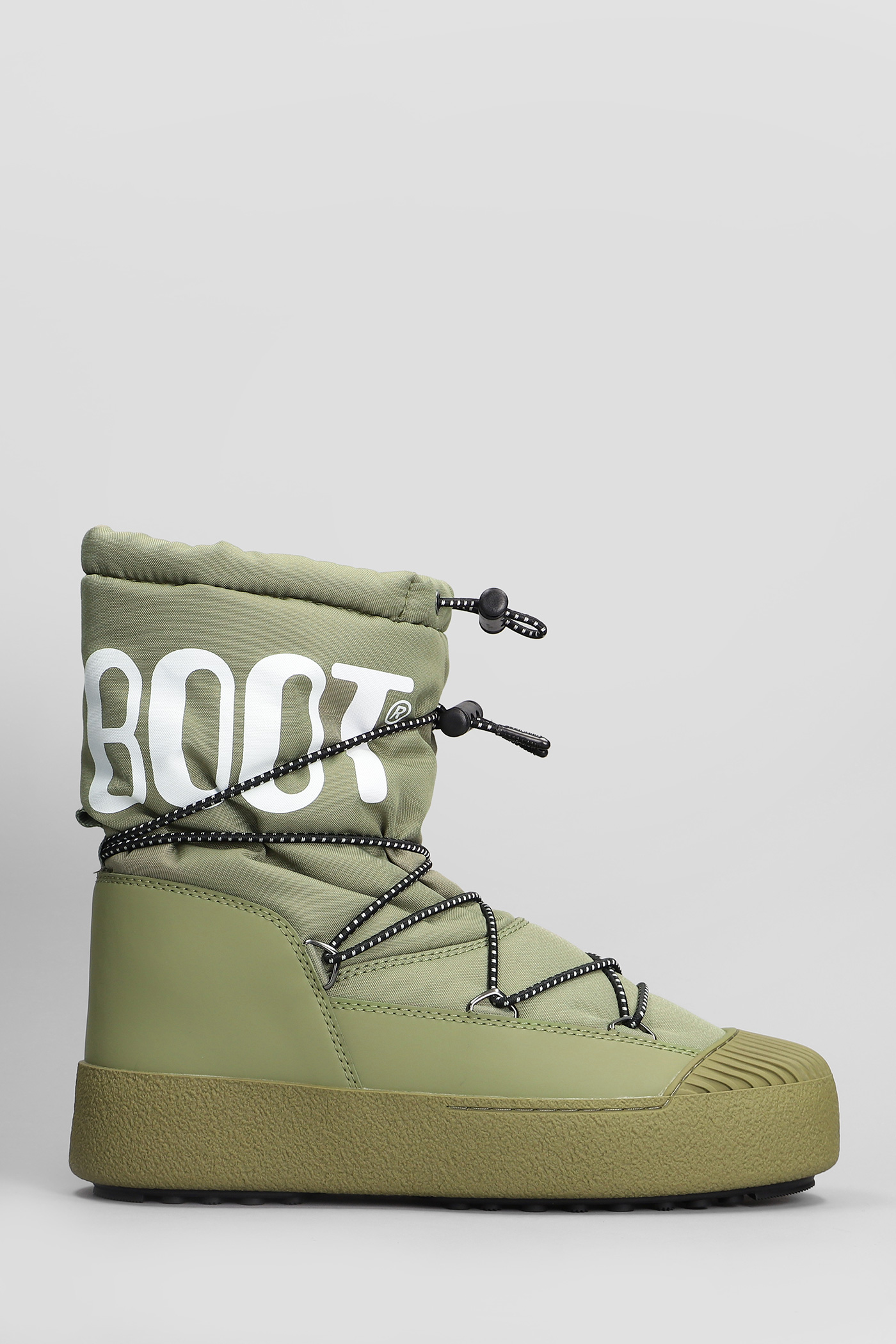 Mb Mrack Polar Ankle Boots In Green Nylon