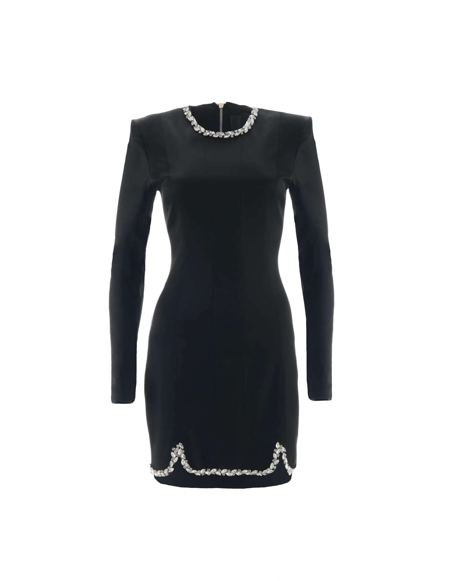 Sheath Dress With Long Sleeves And Appliqués