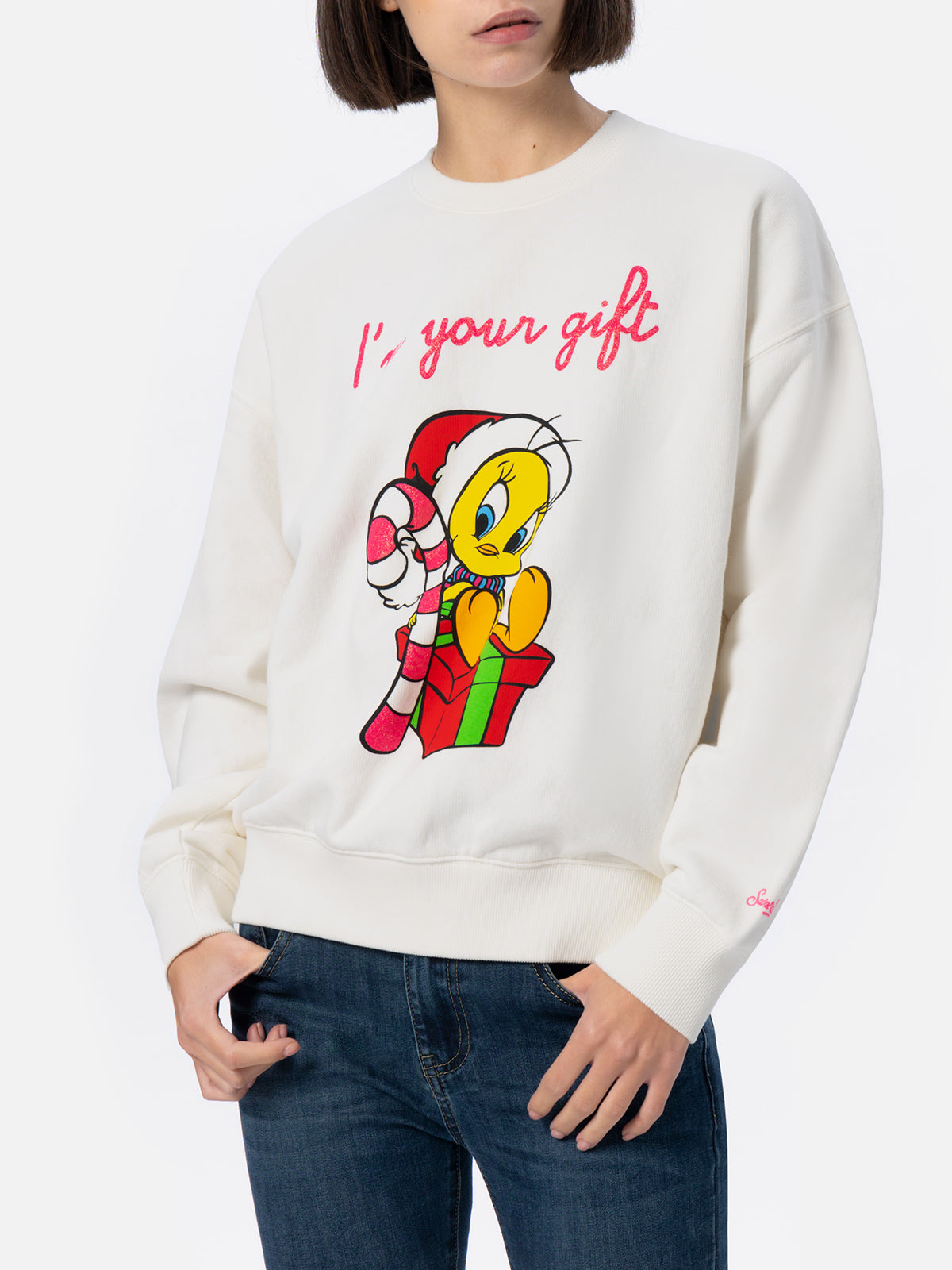 Woman Fleece Sweatshirt With Tweety Print Warner Bros