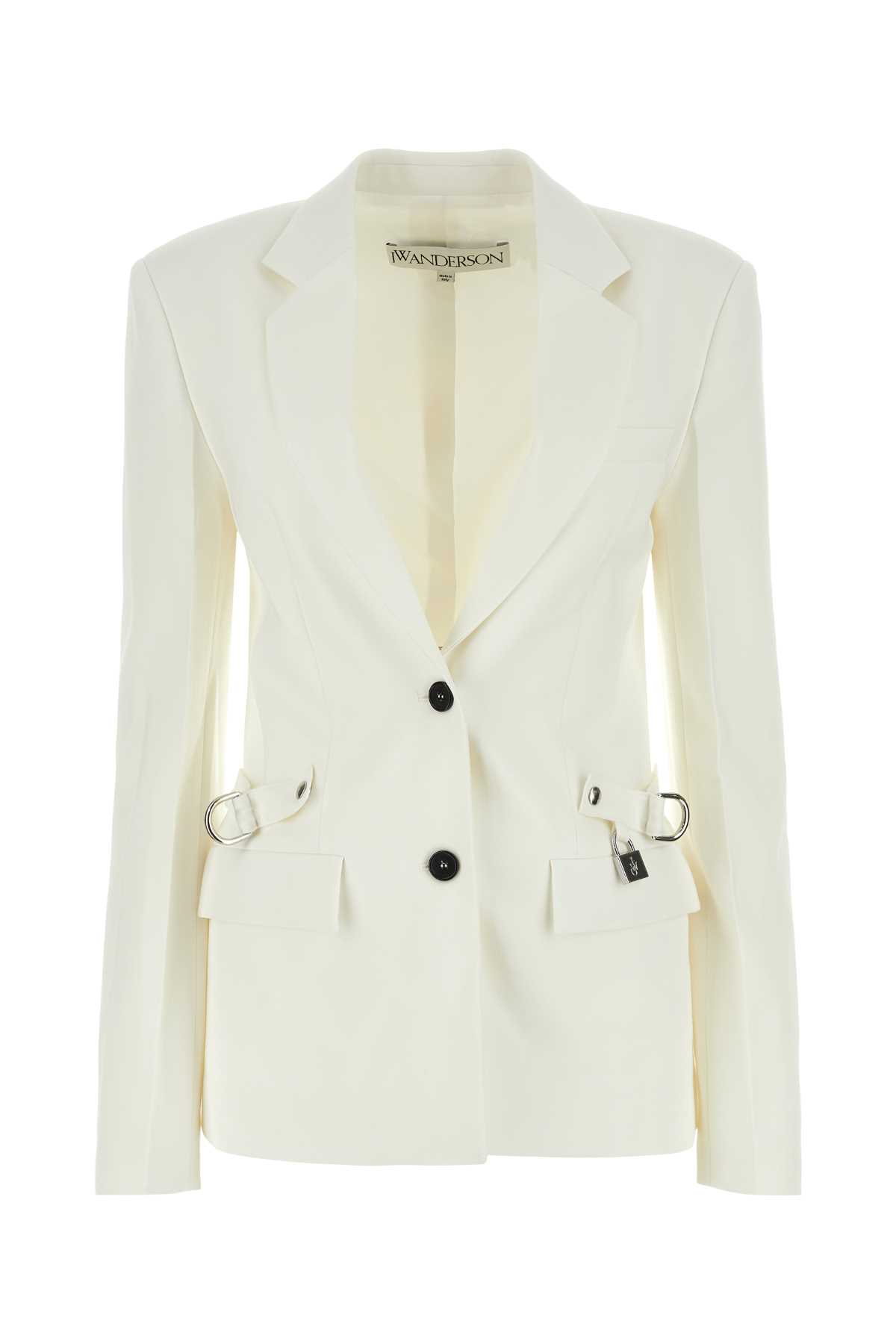 J.W. Anderson J. W. Anderson White Stretch Polyester Blend Blazer