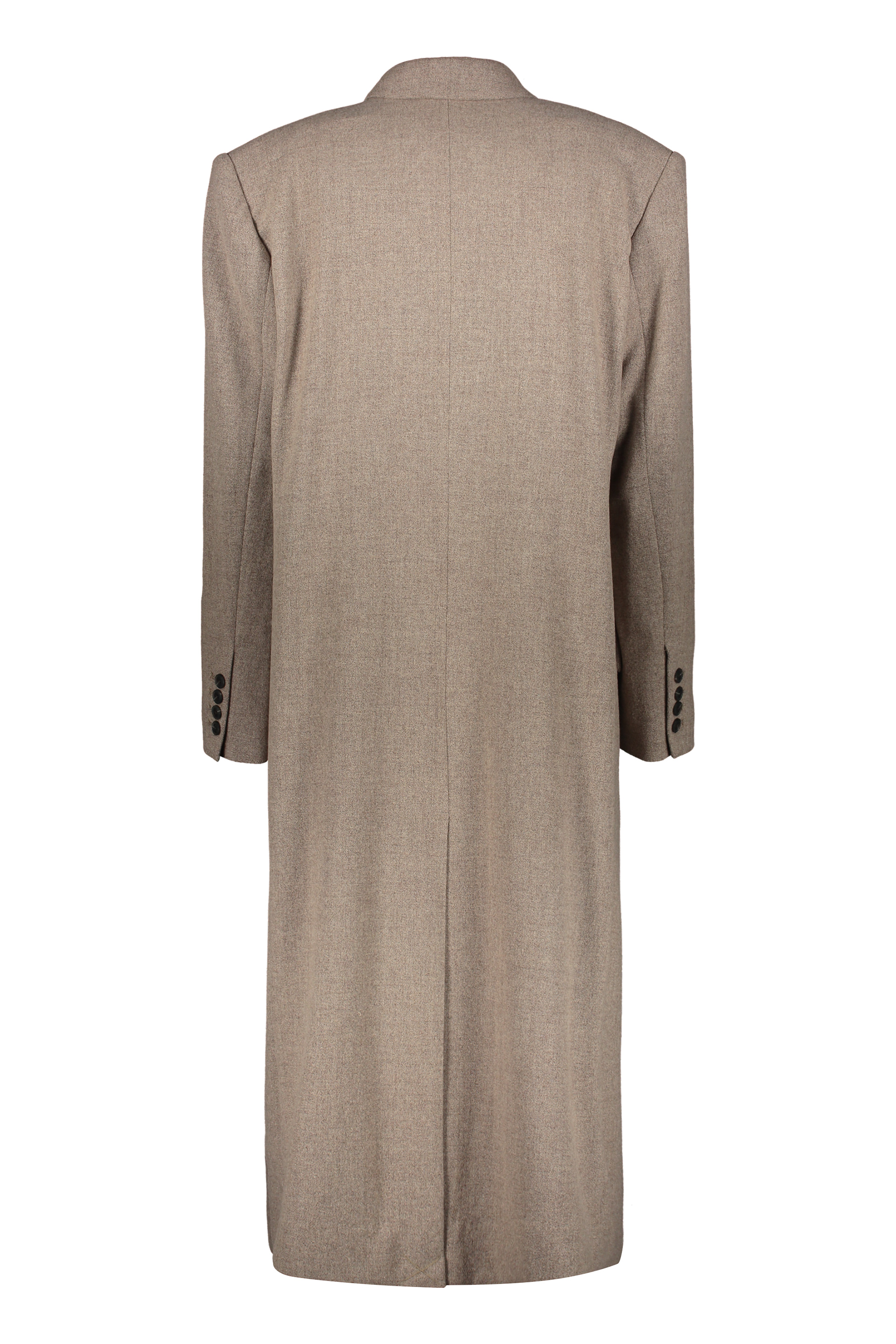Low Classic Neutral Double-breasted Longline Coat In Beige