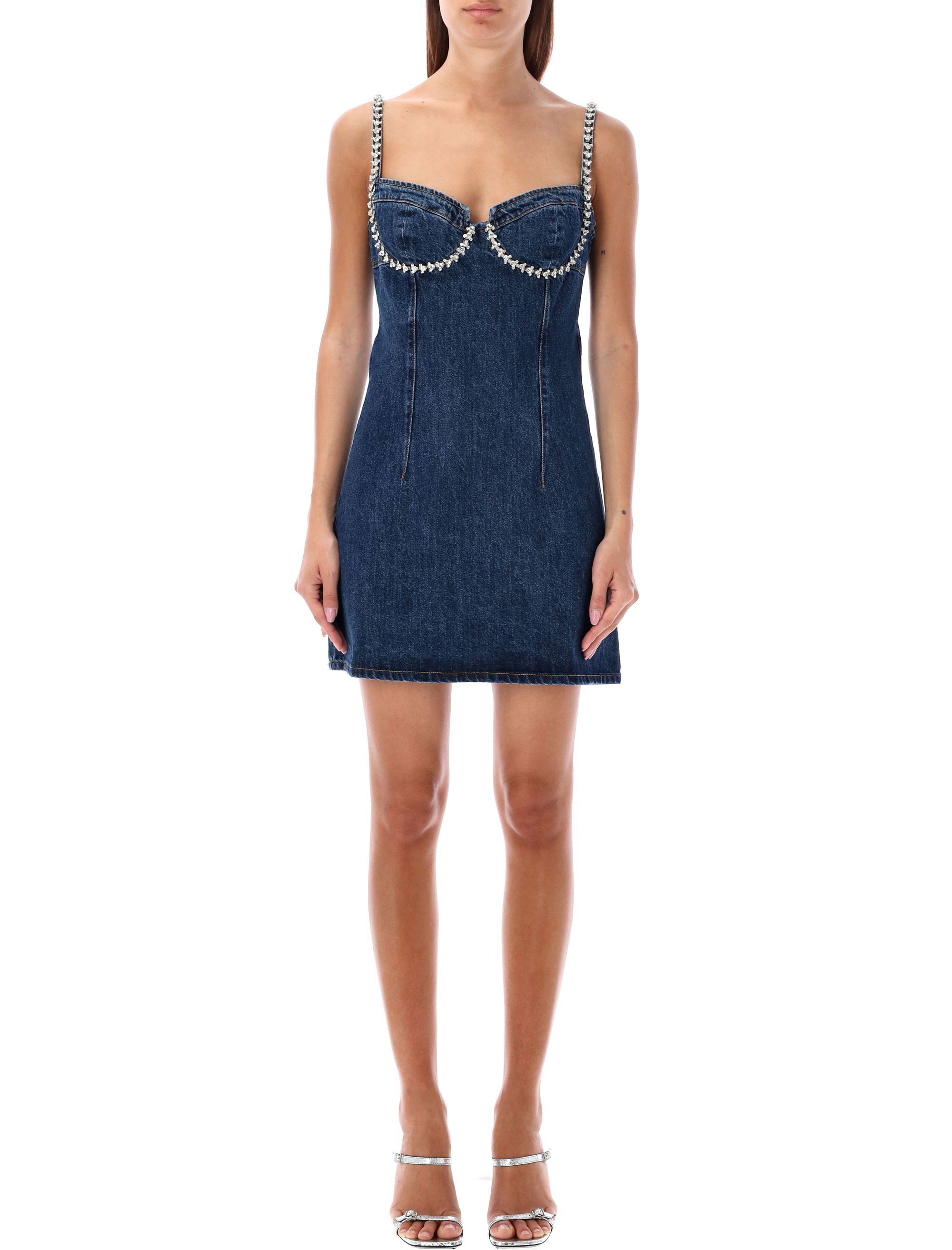 Denim Mini Dress Crystal