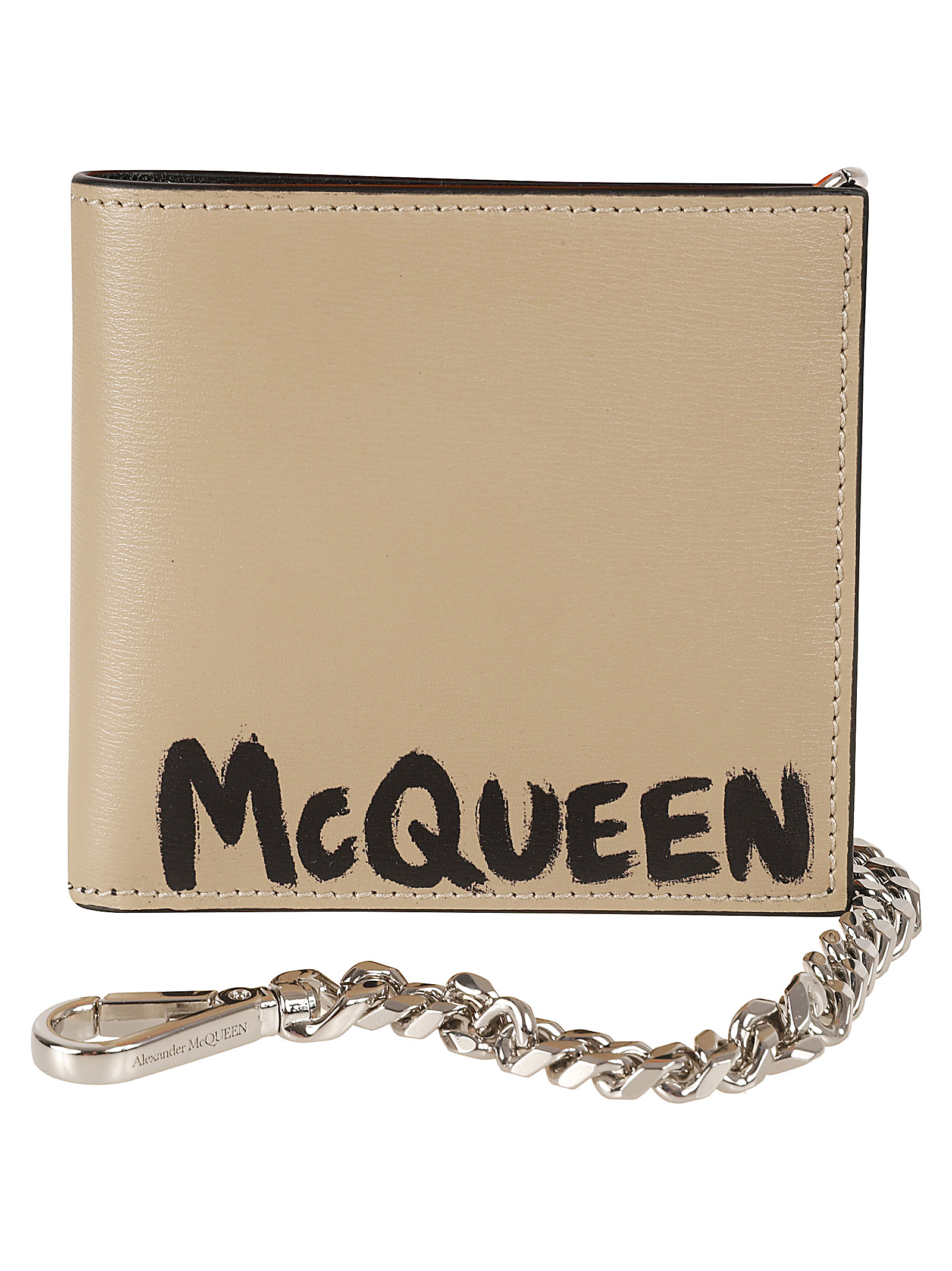 Logo Detail Chain Applique Wallet