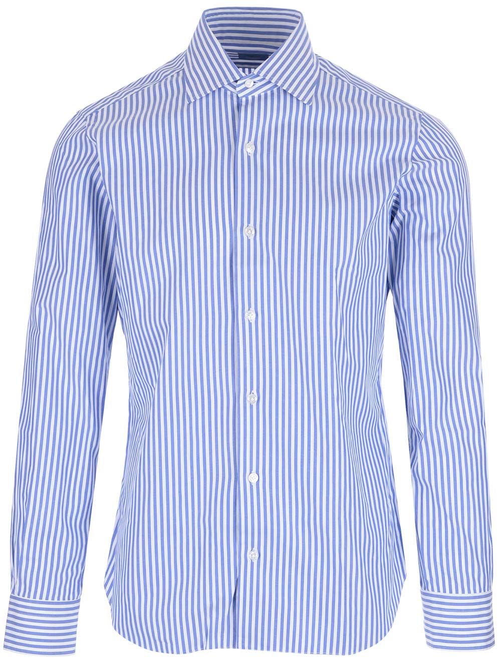 culto Striped Shirt White And Blue