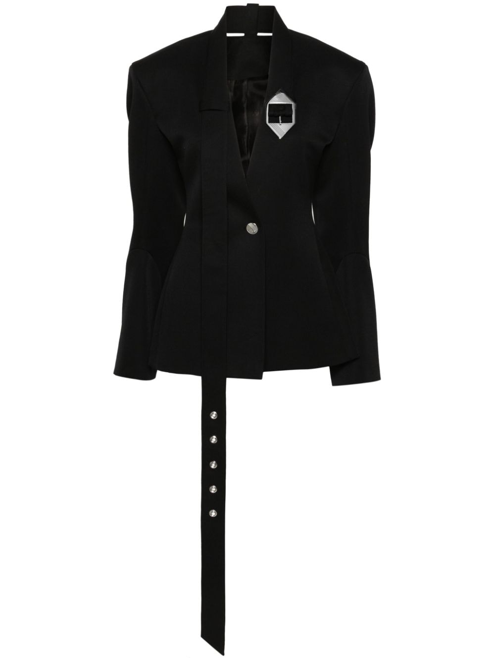 Belted Virgin Wool Blazer