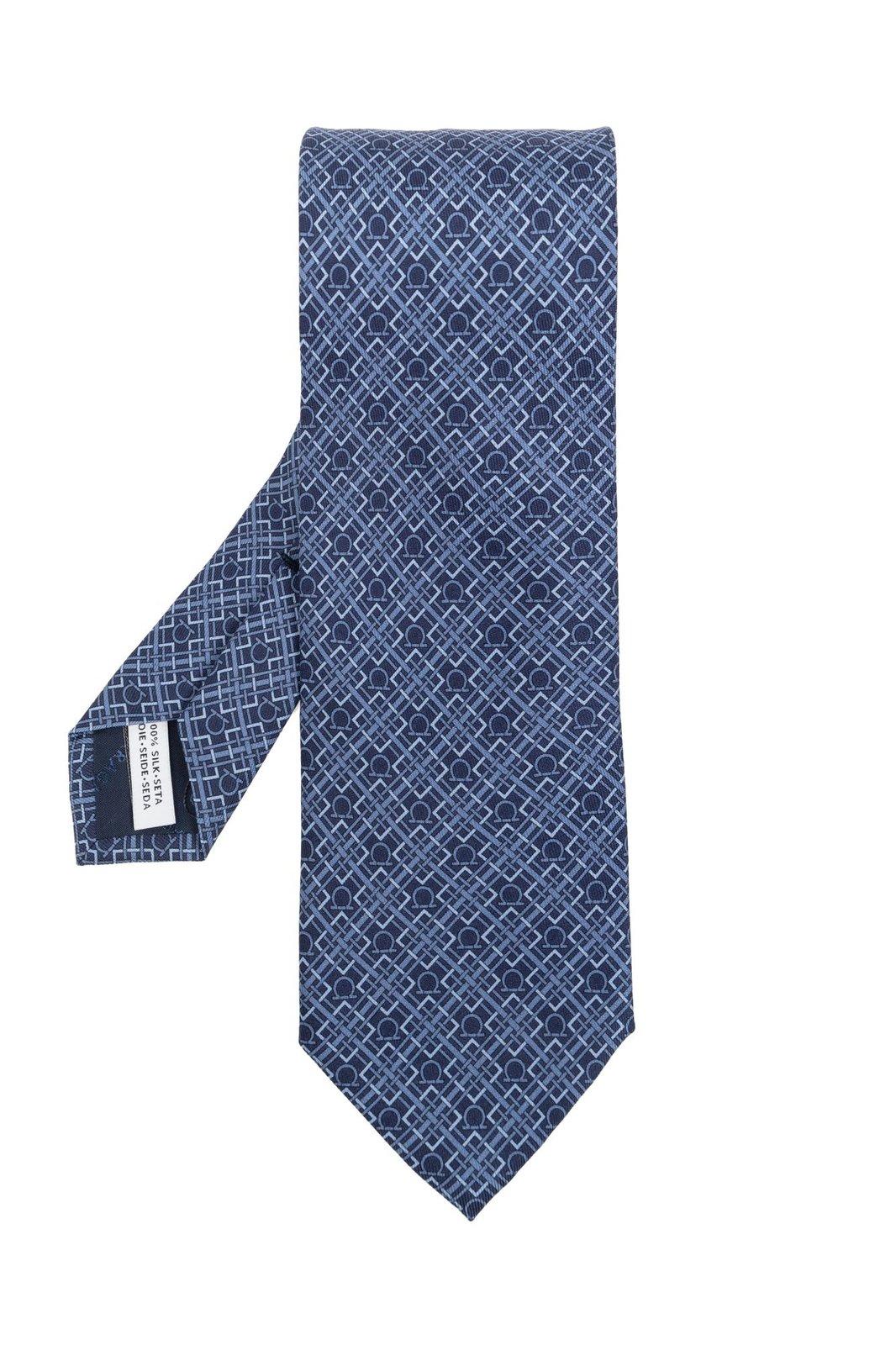 Check Gancini Printed Tie