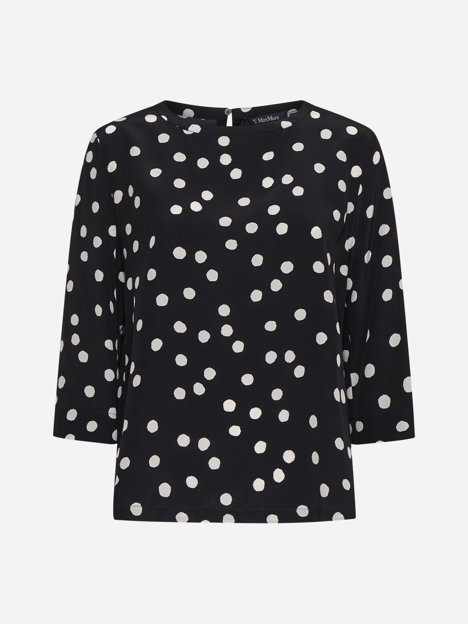 'S Max Mara Arturo Polka-dot Silk Blouse