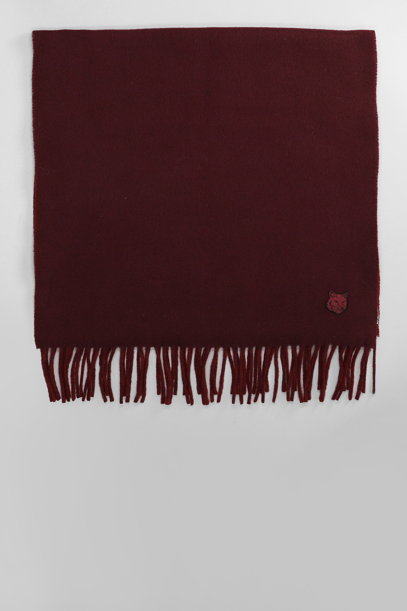 Maison Kitsuné Scarve In Bordeaux Wool