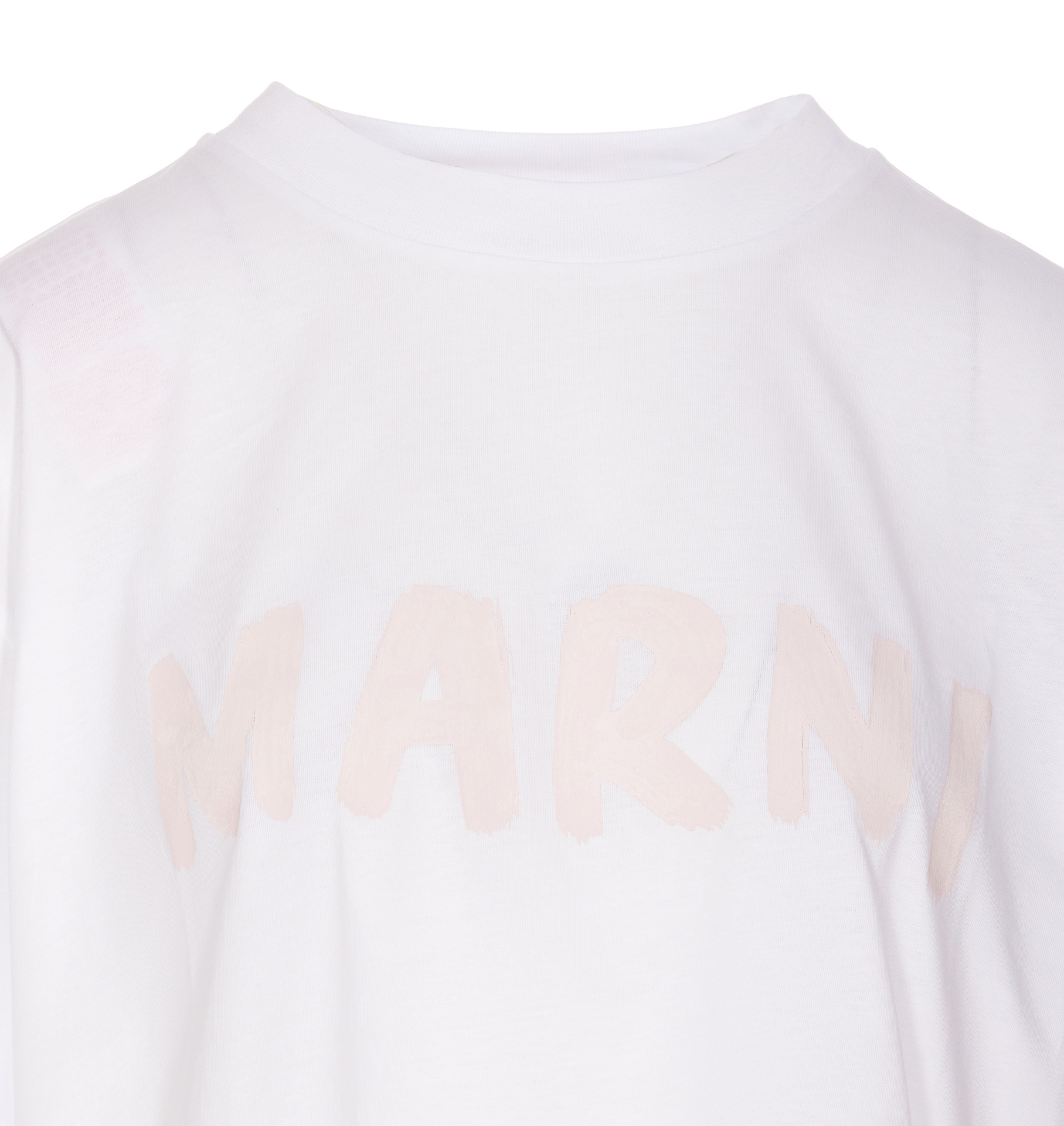 Shop Marni Bio Cotton Print T-shirt In Bianco/rosa