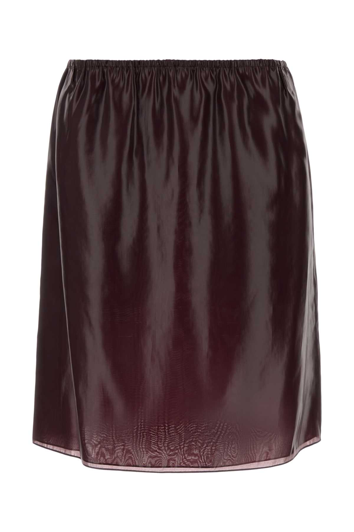 Burgundy Nylon Blend Skirt