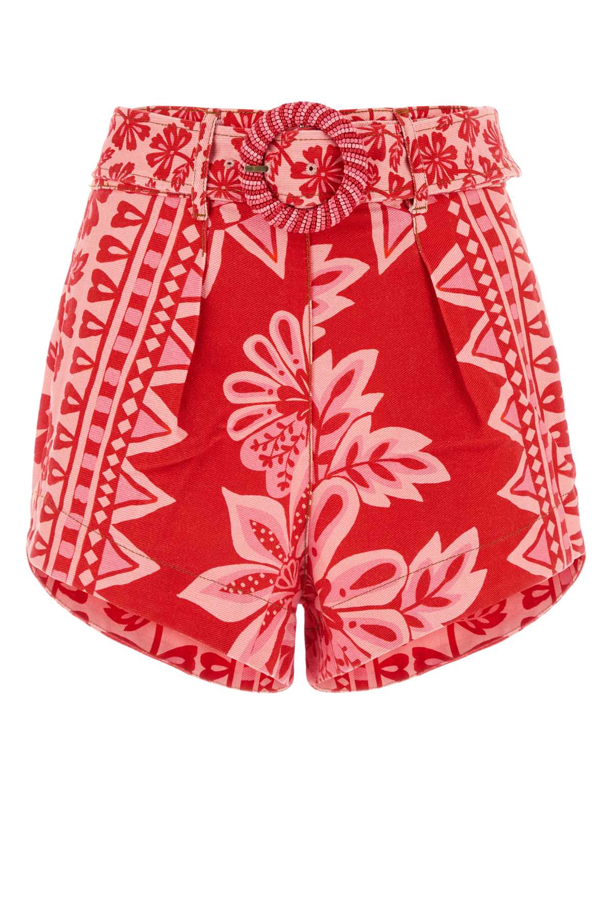 Shop Farm Rio Printed Cotton Shorts In Floratapestryred