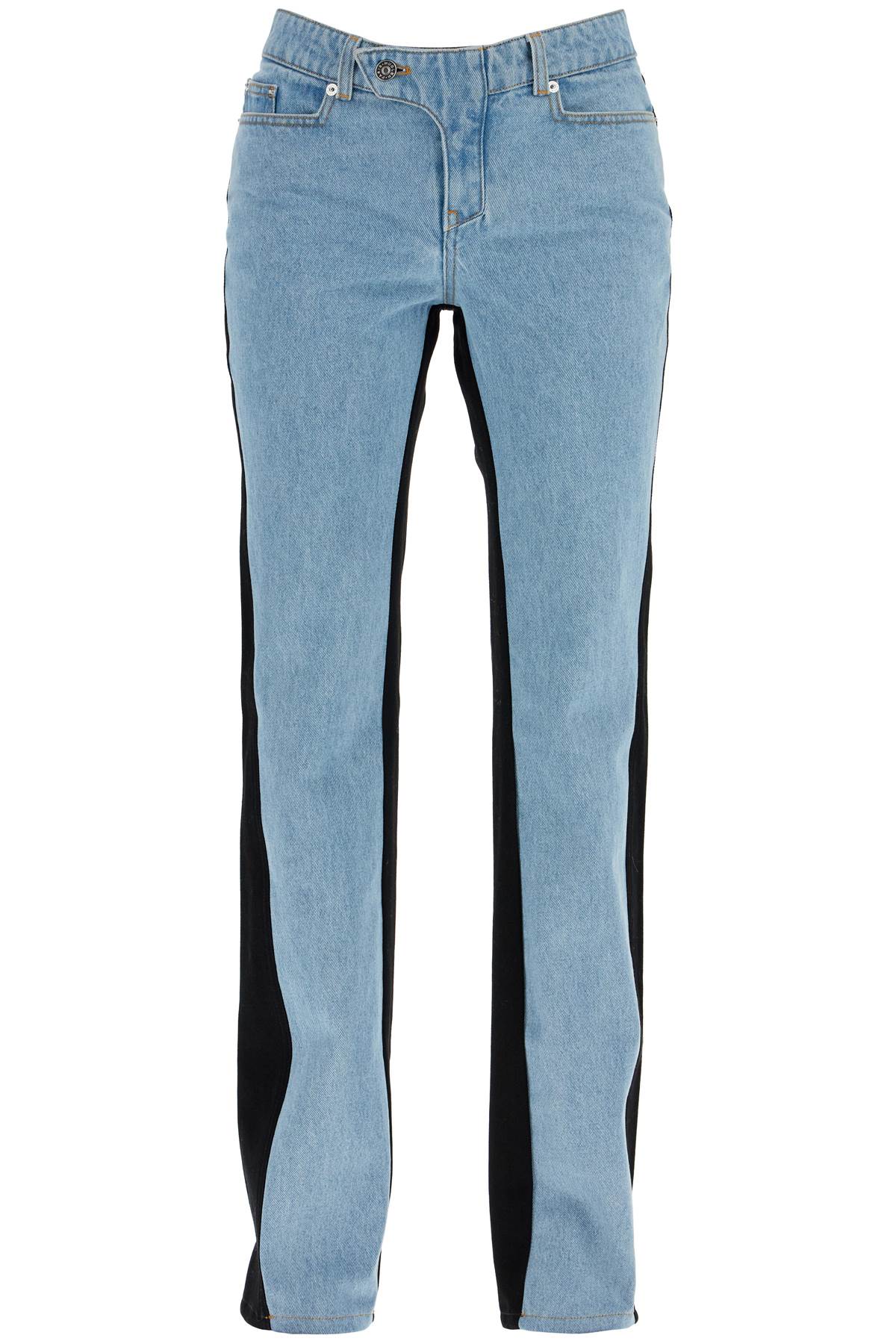 Bicolor Straight Leg Jeans With Two