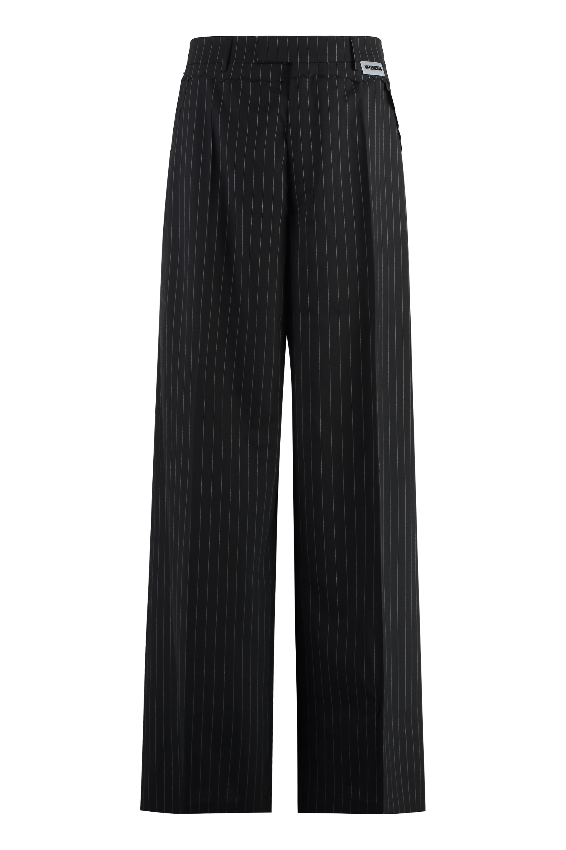 Pinstriped Wool Trousers