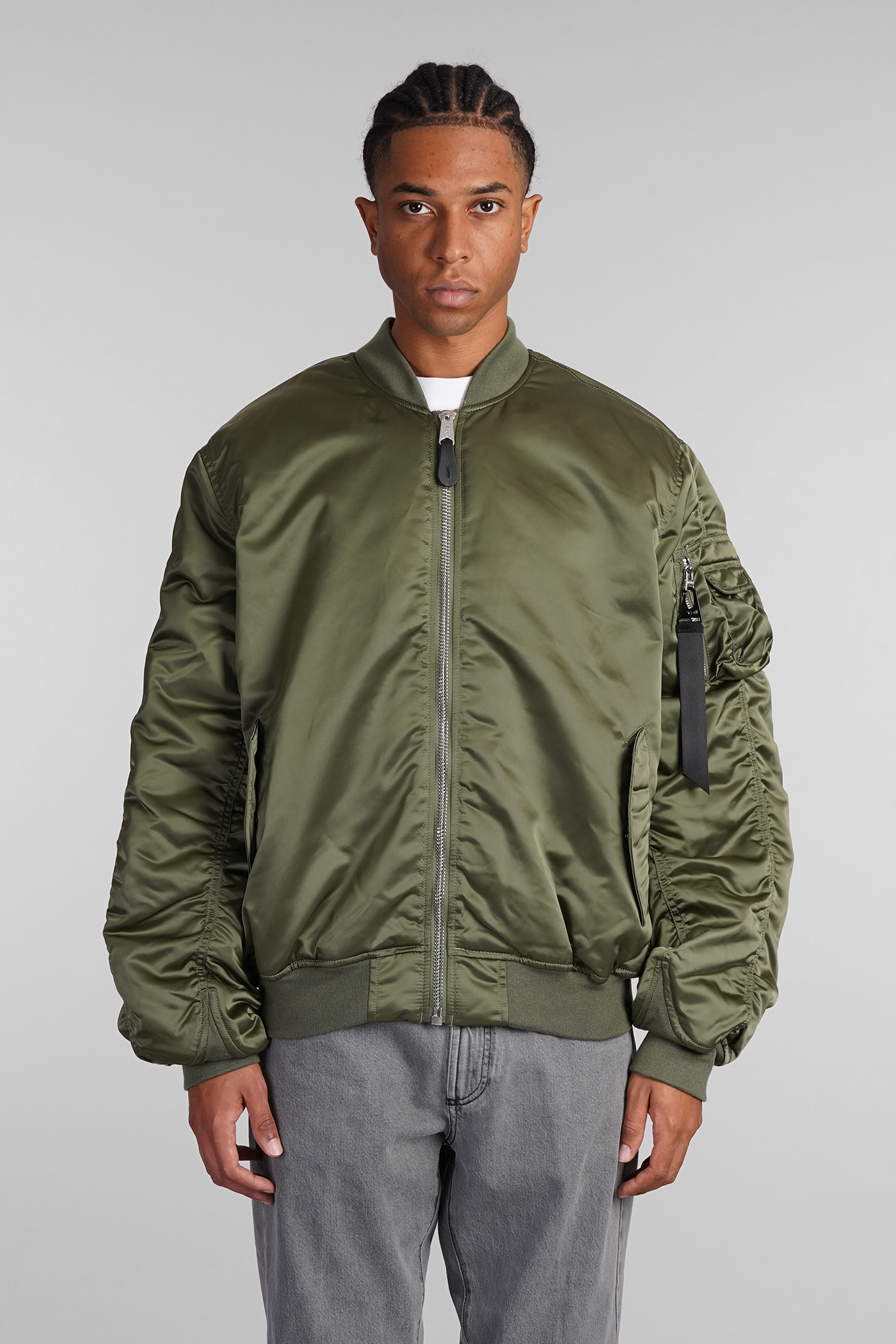 Ma-1 Uv Bomber In Green Nylon