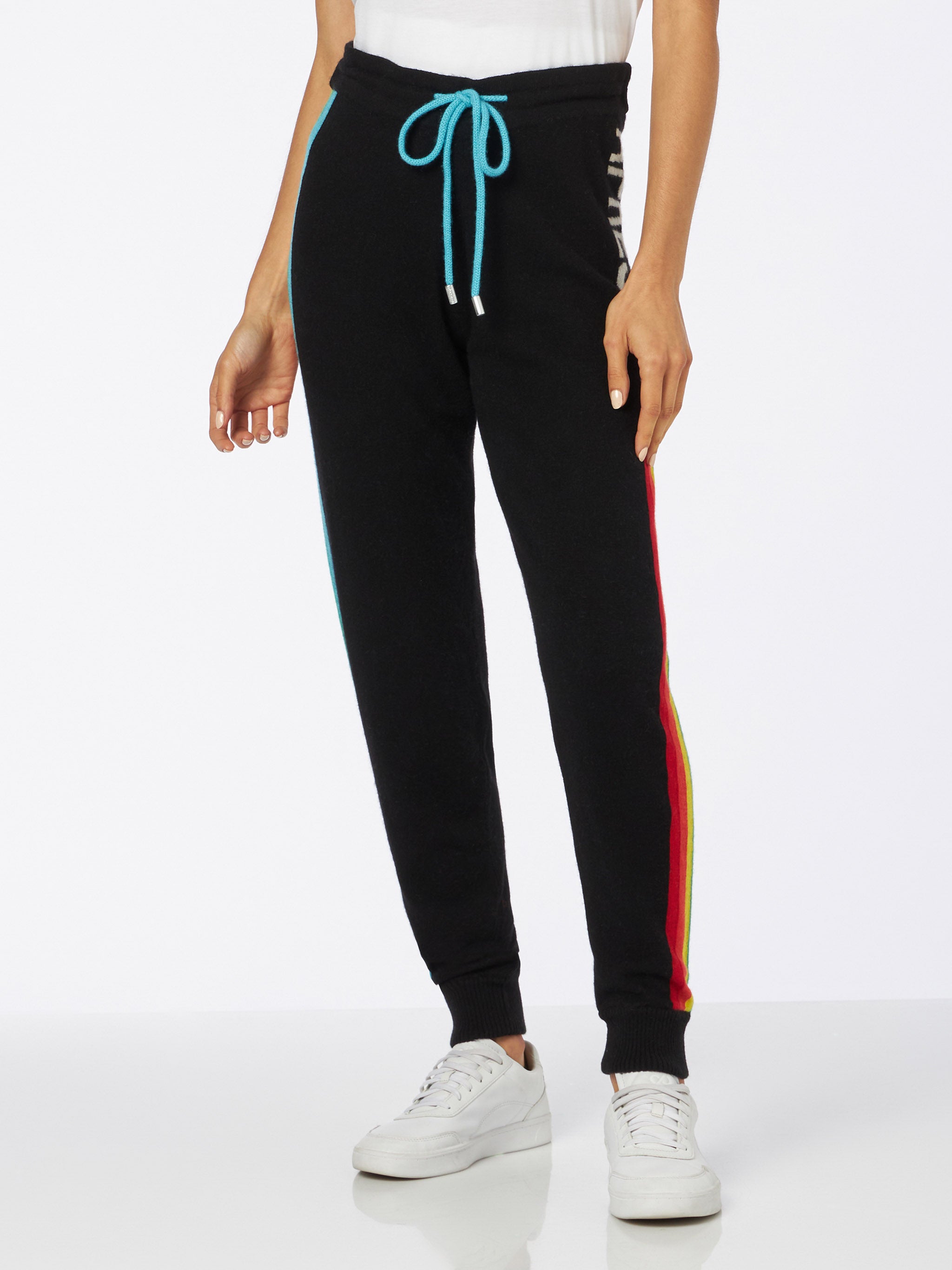 Knitted Sweatpants With Rainbow Intarsia