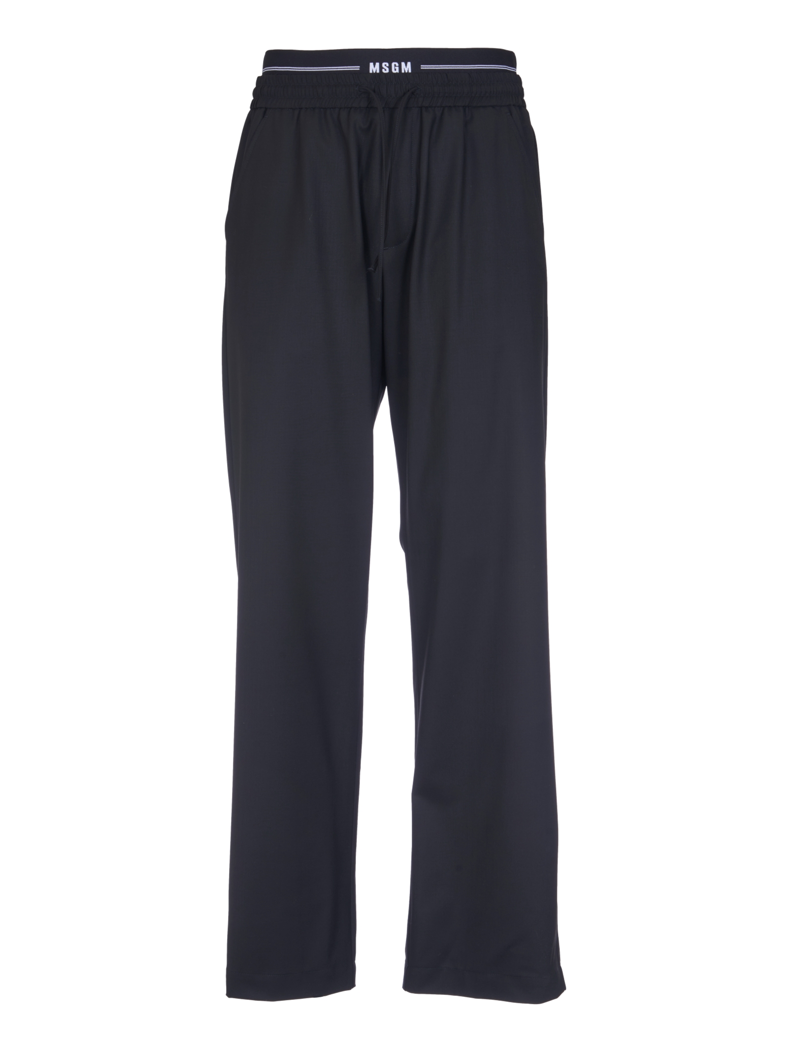 High Elastic Waist Logo Trousers