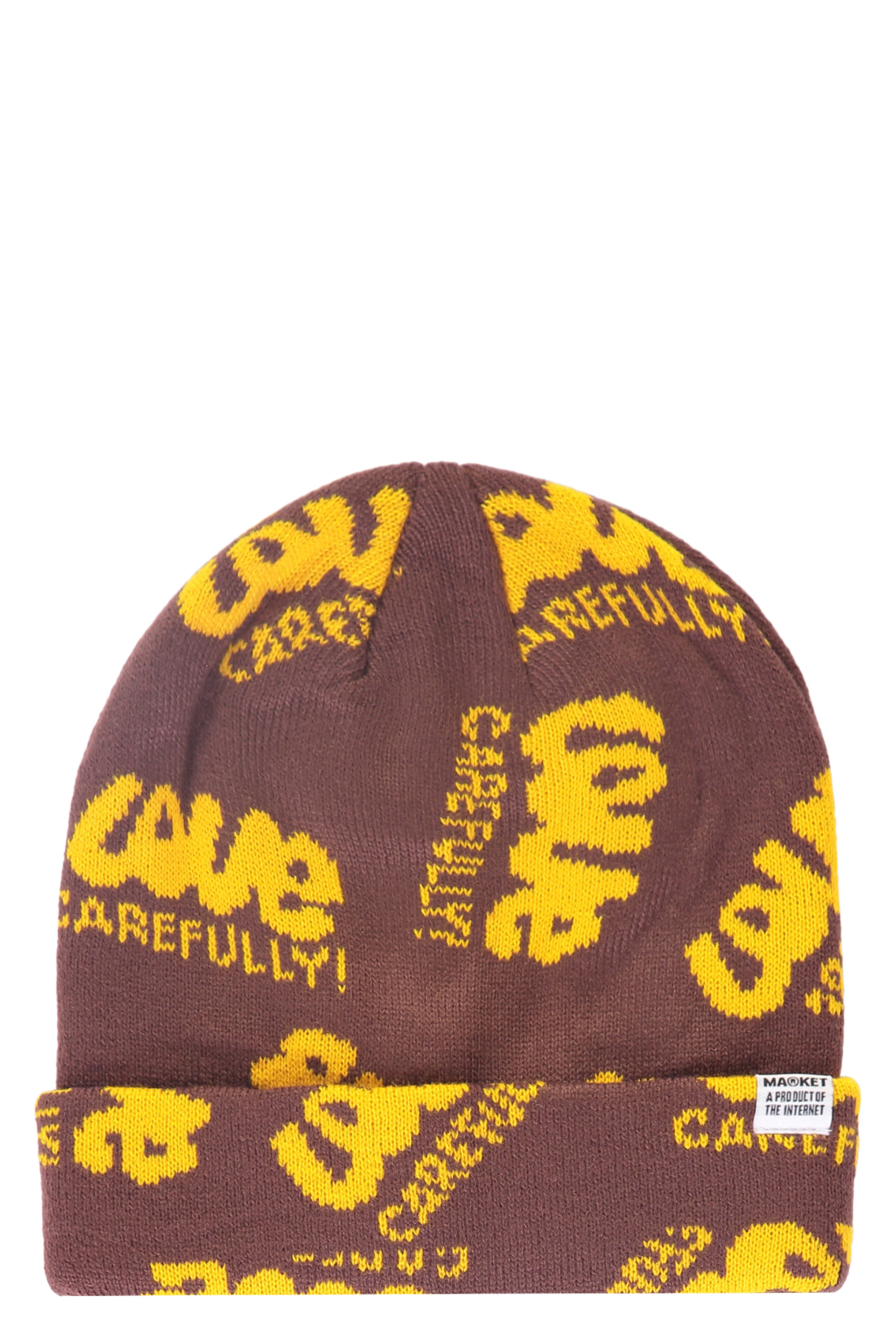 Market Intarsia-pattern Knitted Beanie In Brown