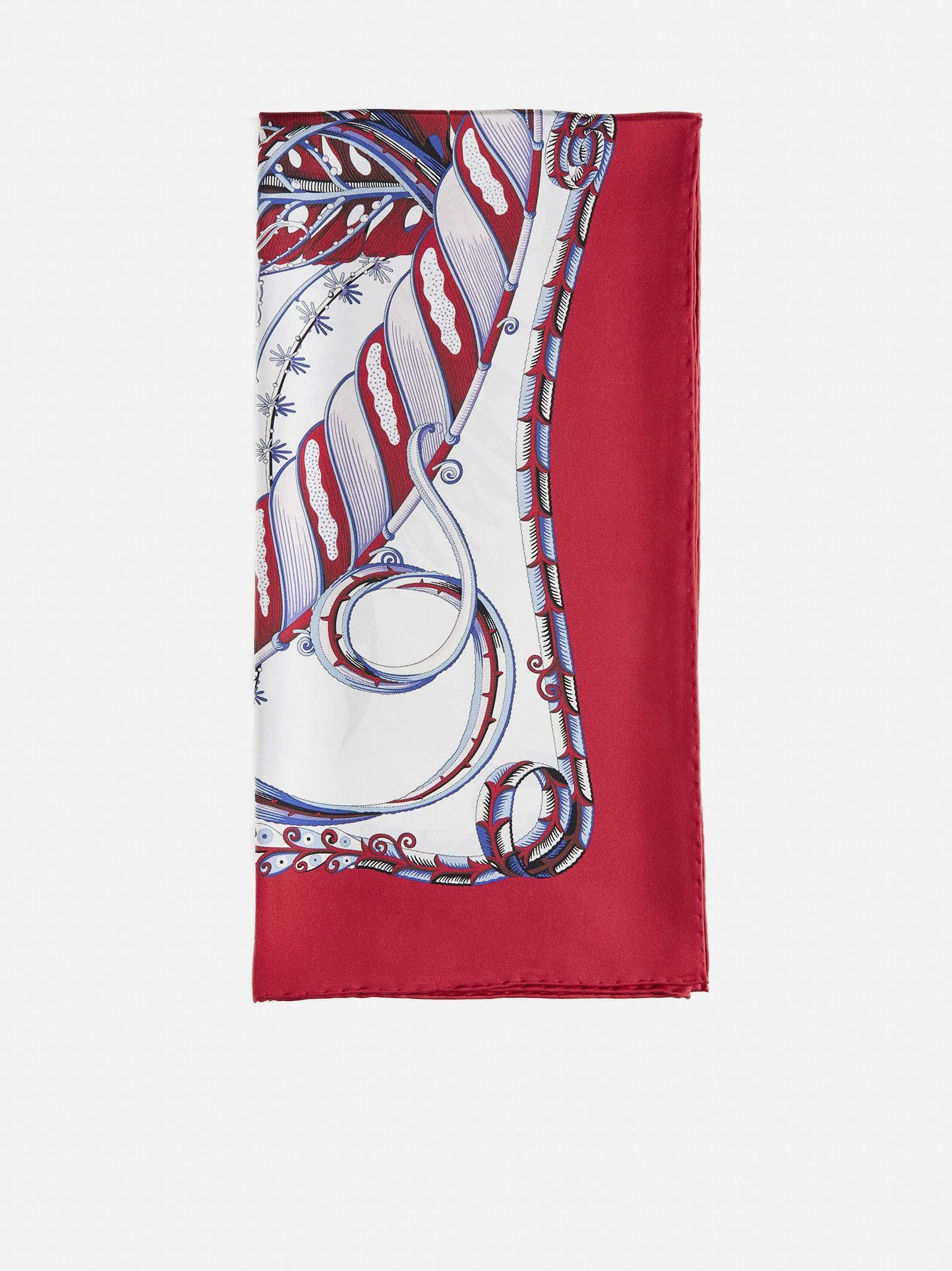 Fish Print Silk Scarf