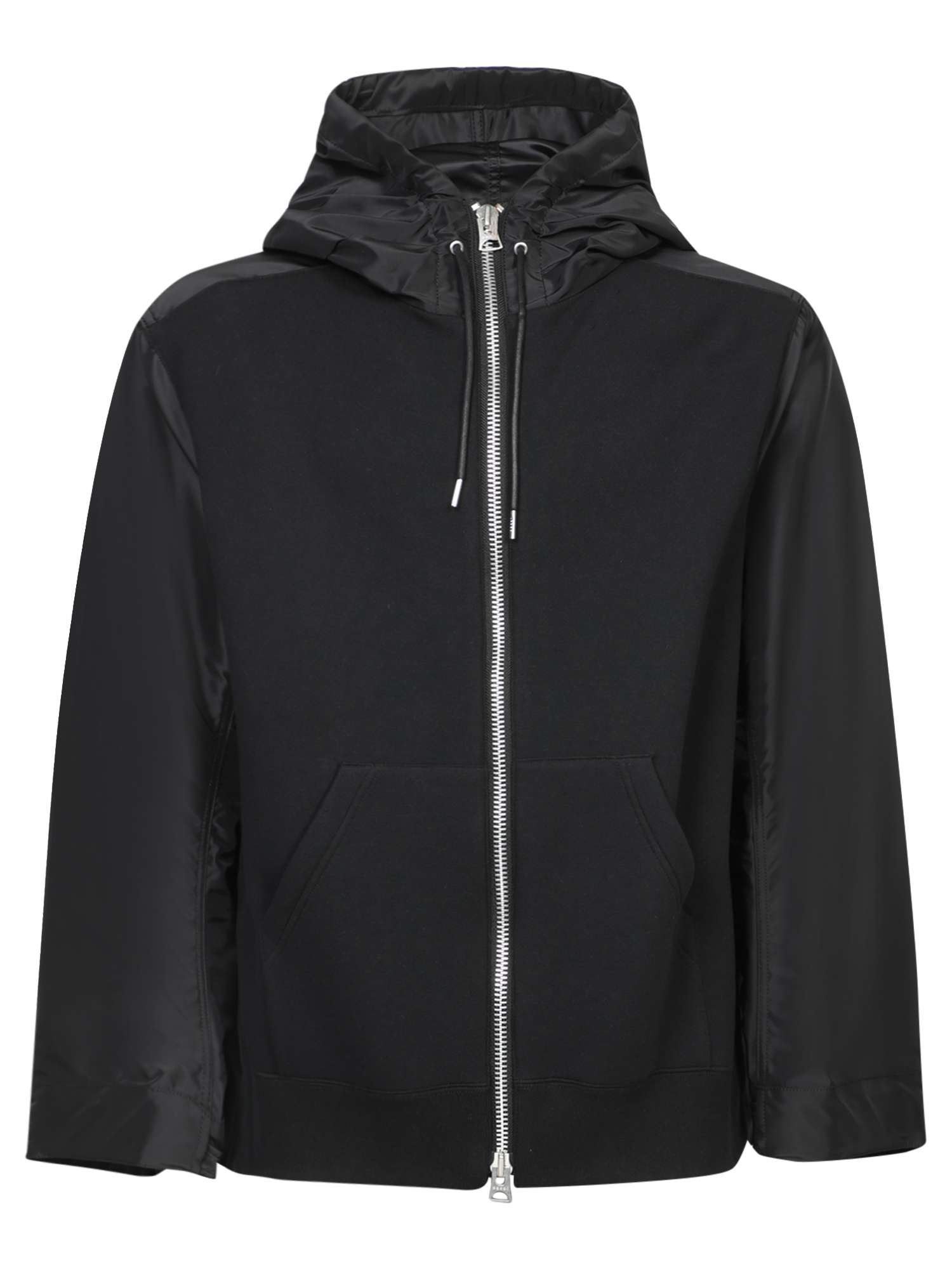 Drop Shoulder Drawstring Twill Hoodie