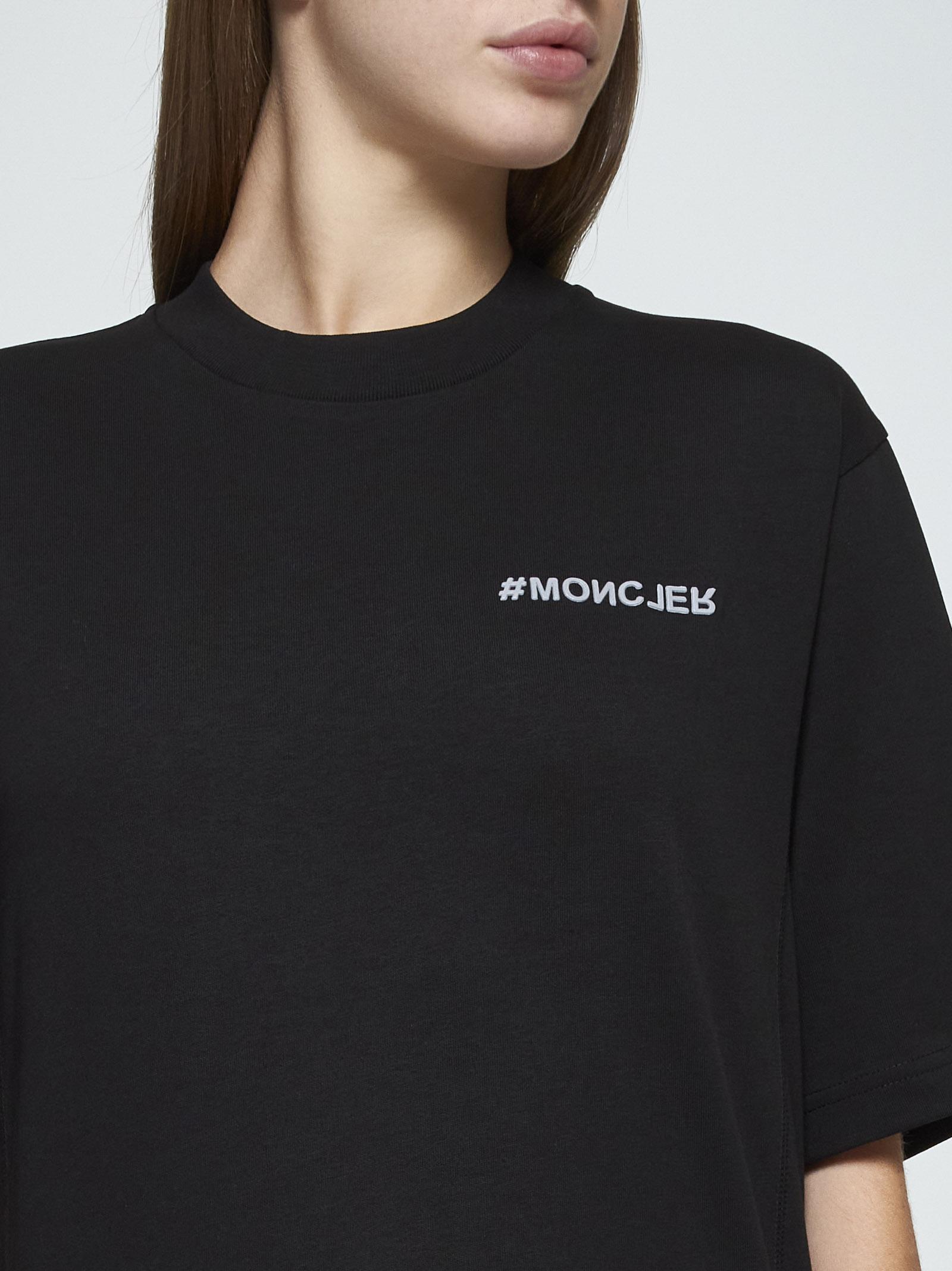 Moncler Grenoble Embossed Logo Cotton Jersey T-shirt In Nero