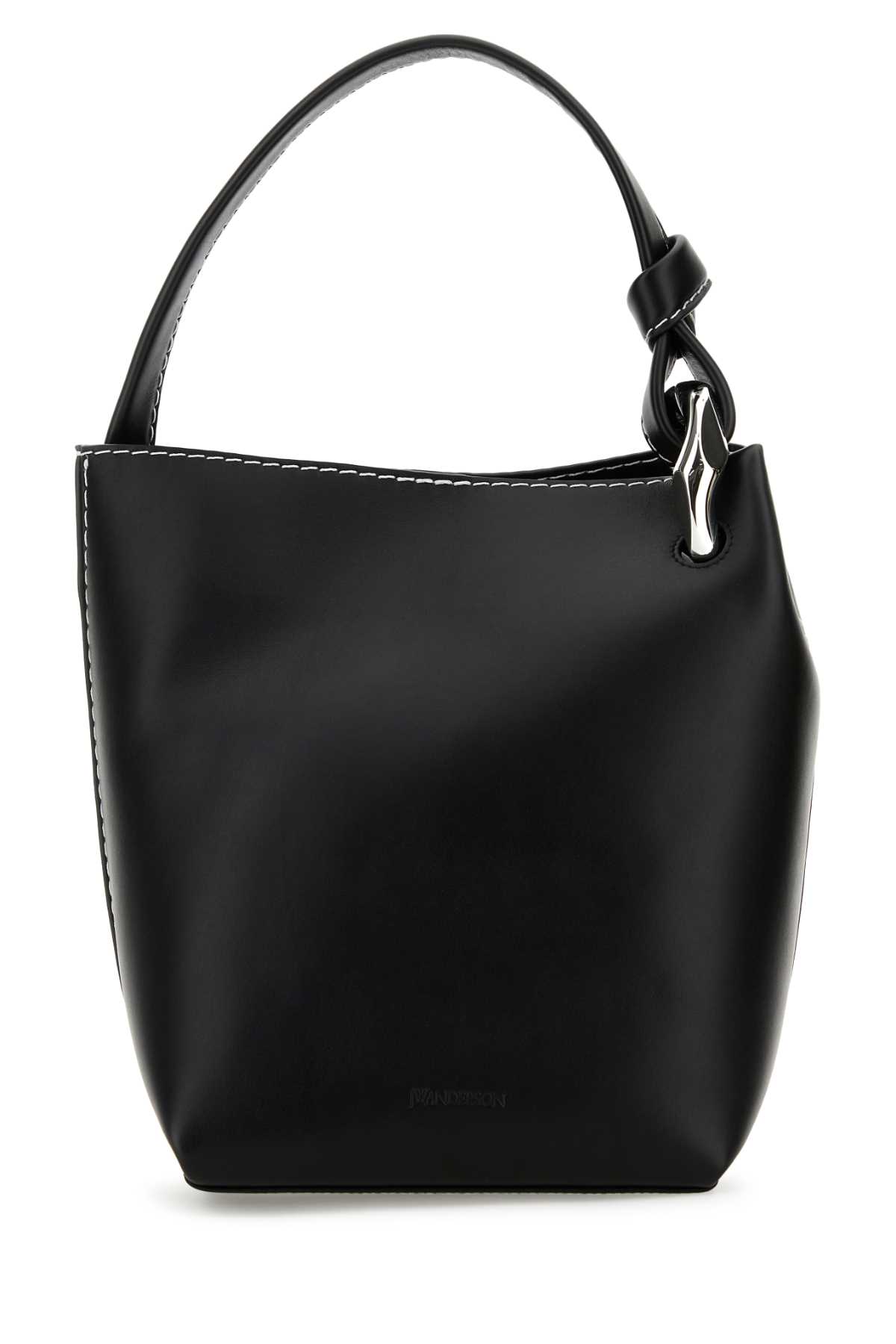 JW ANDERSON BLACK LEATHER JWA CORNER SHOULDER BAG