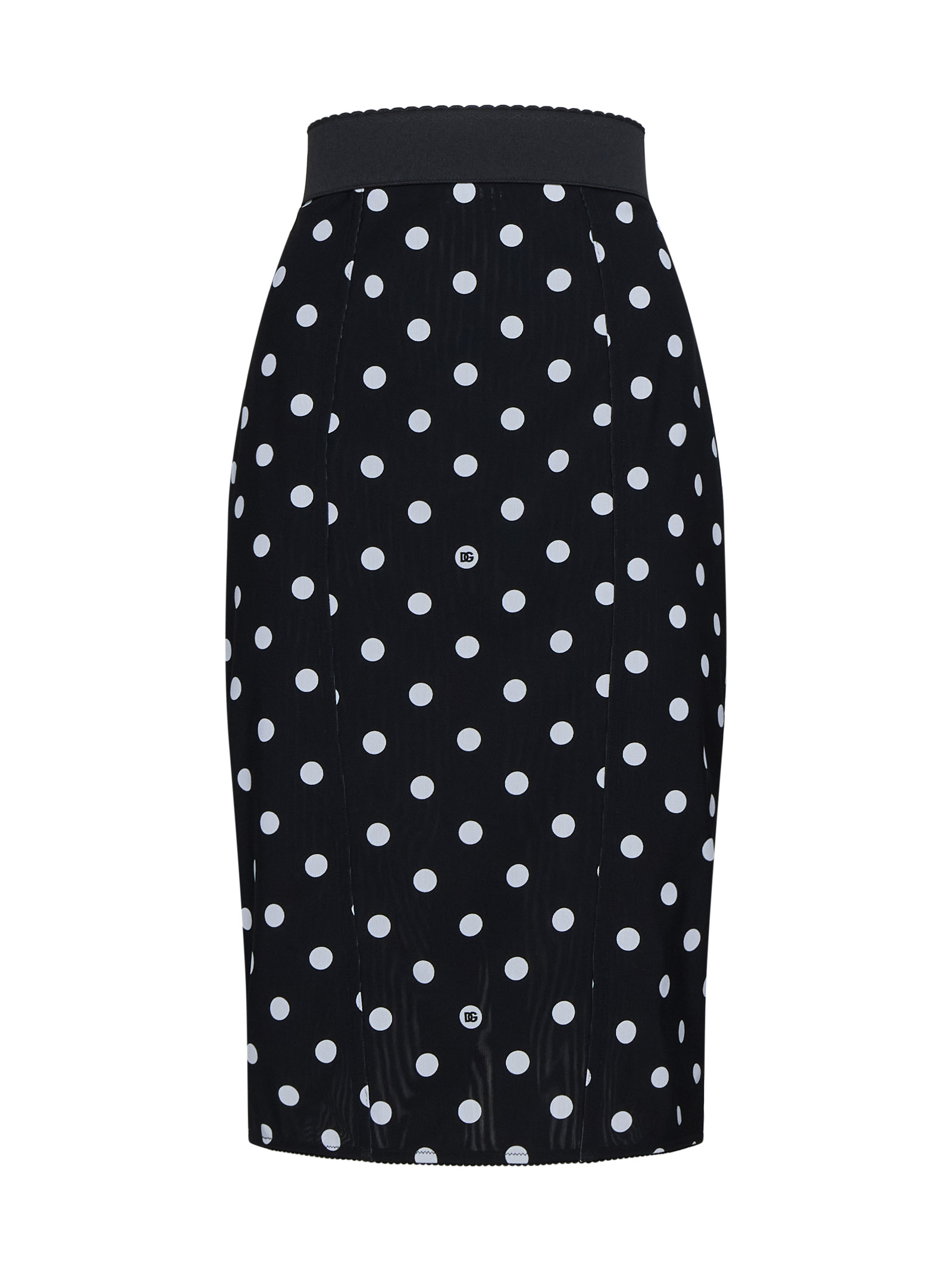 Polka Dot Print Pencil Skirt