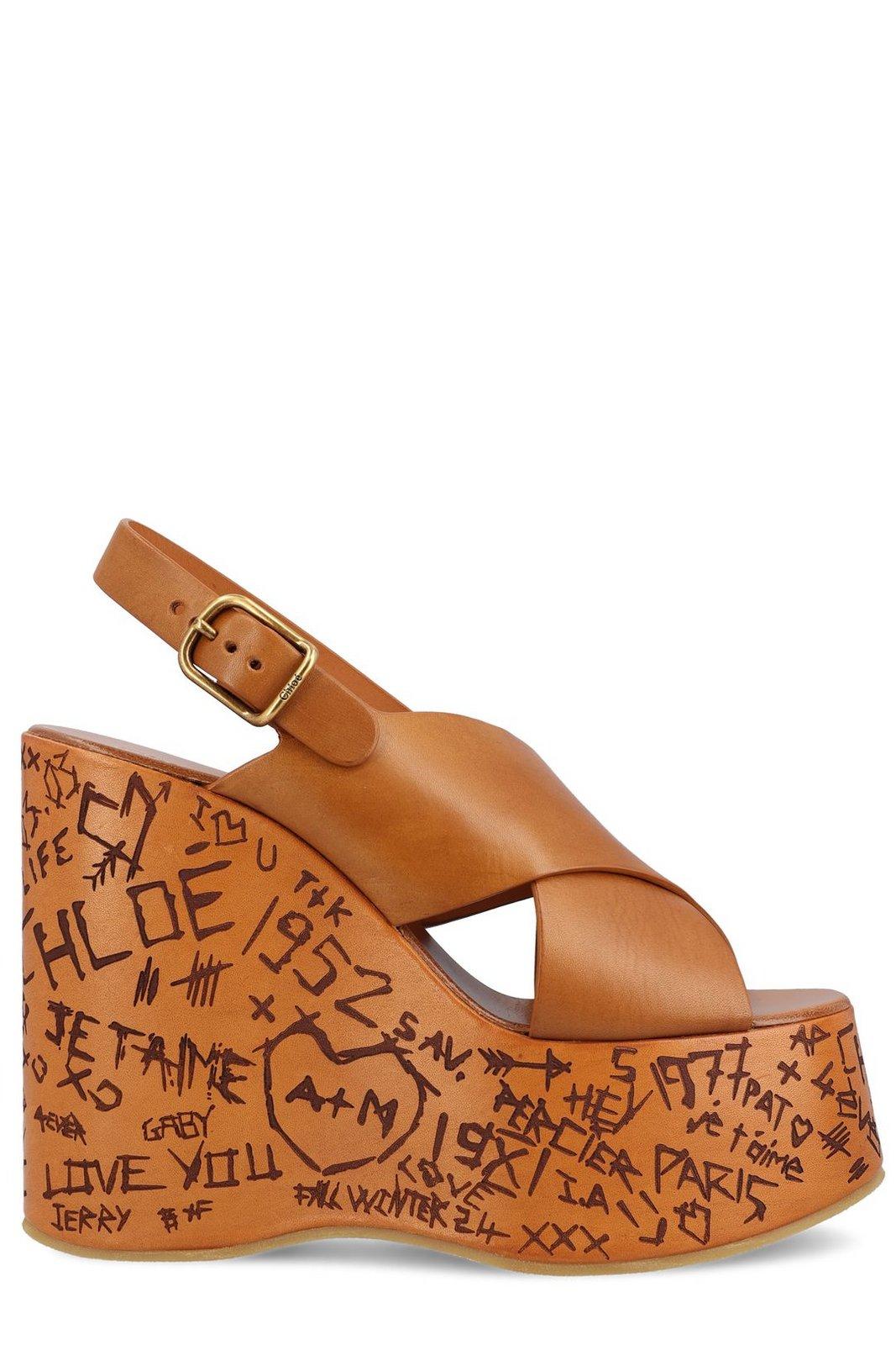 Chloé Cross-over Wedged Sandals