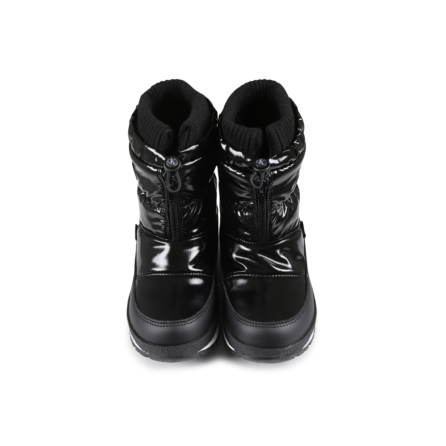 Calvin Klein Black Snow Boots For Kids With Logo In Black