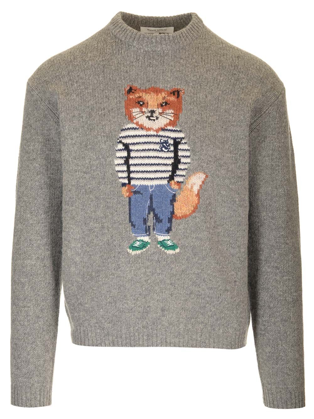 Maison Kitsuné dressed Fox Intarsia Jumper