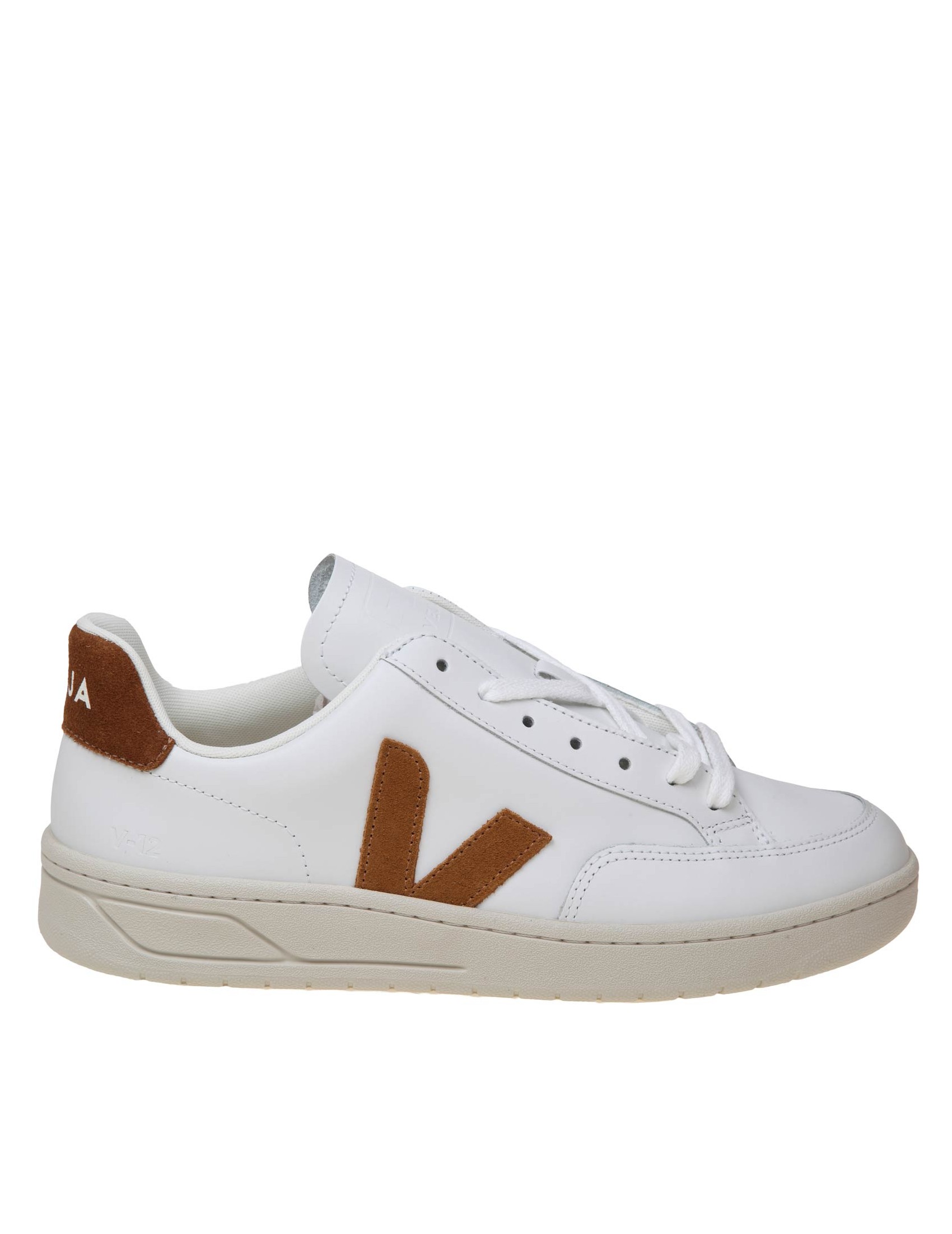 Urca Sneakers In White And Camel Leather And Suede