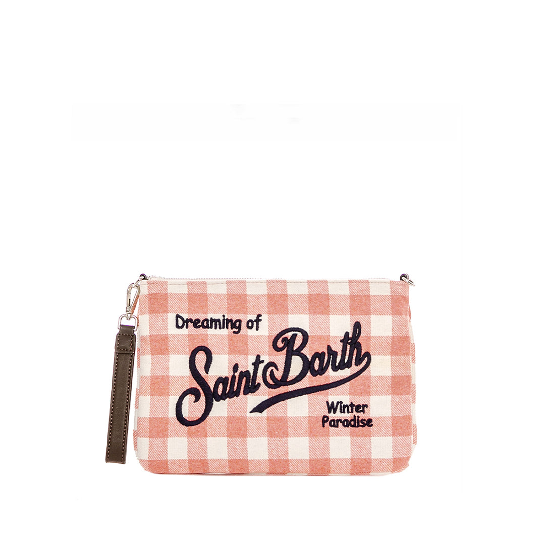 Parisienne Pink Gingham Wooly Cross-body Pouch Bag