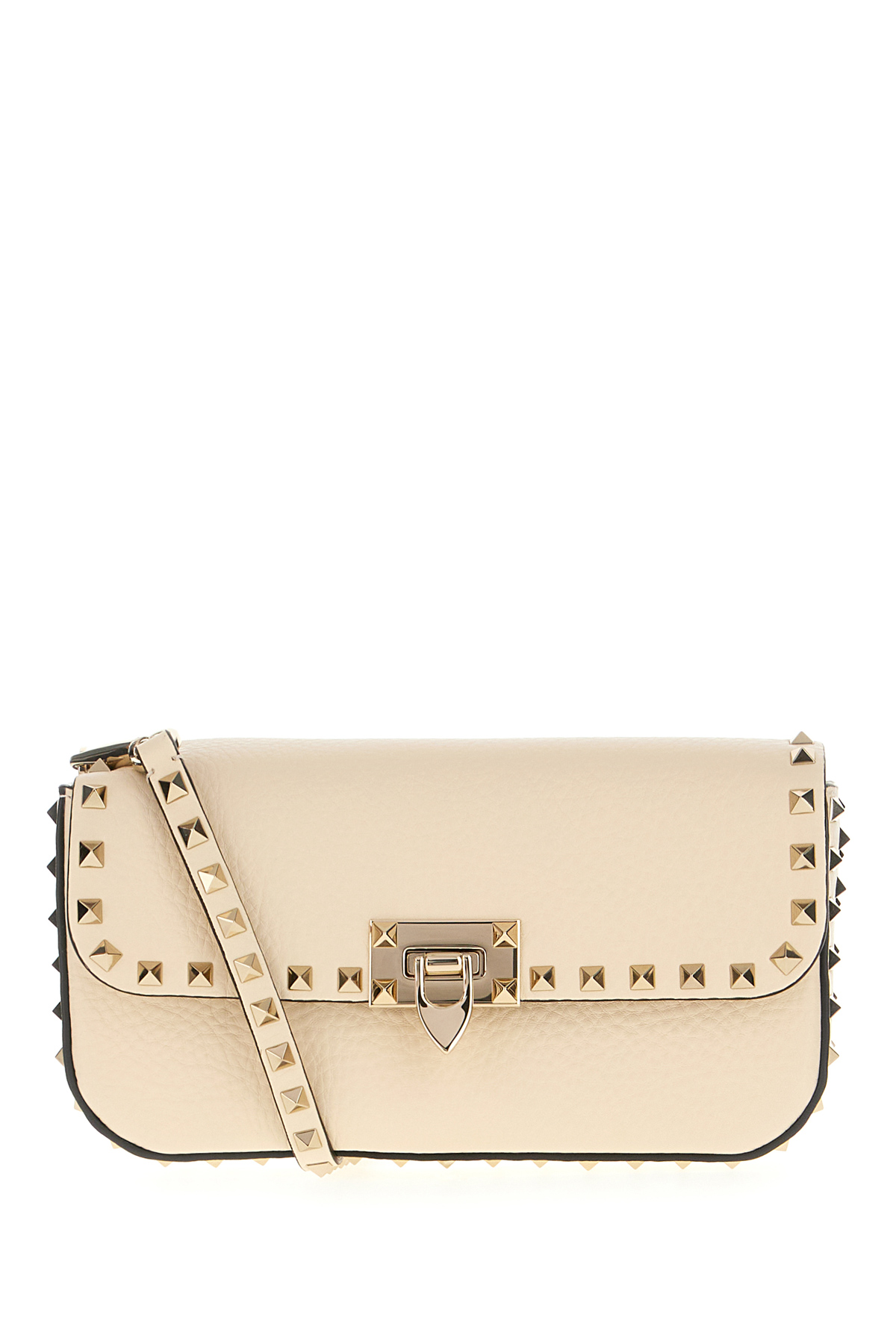 Sand Leather Rockstud Shoulder Bag