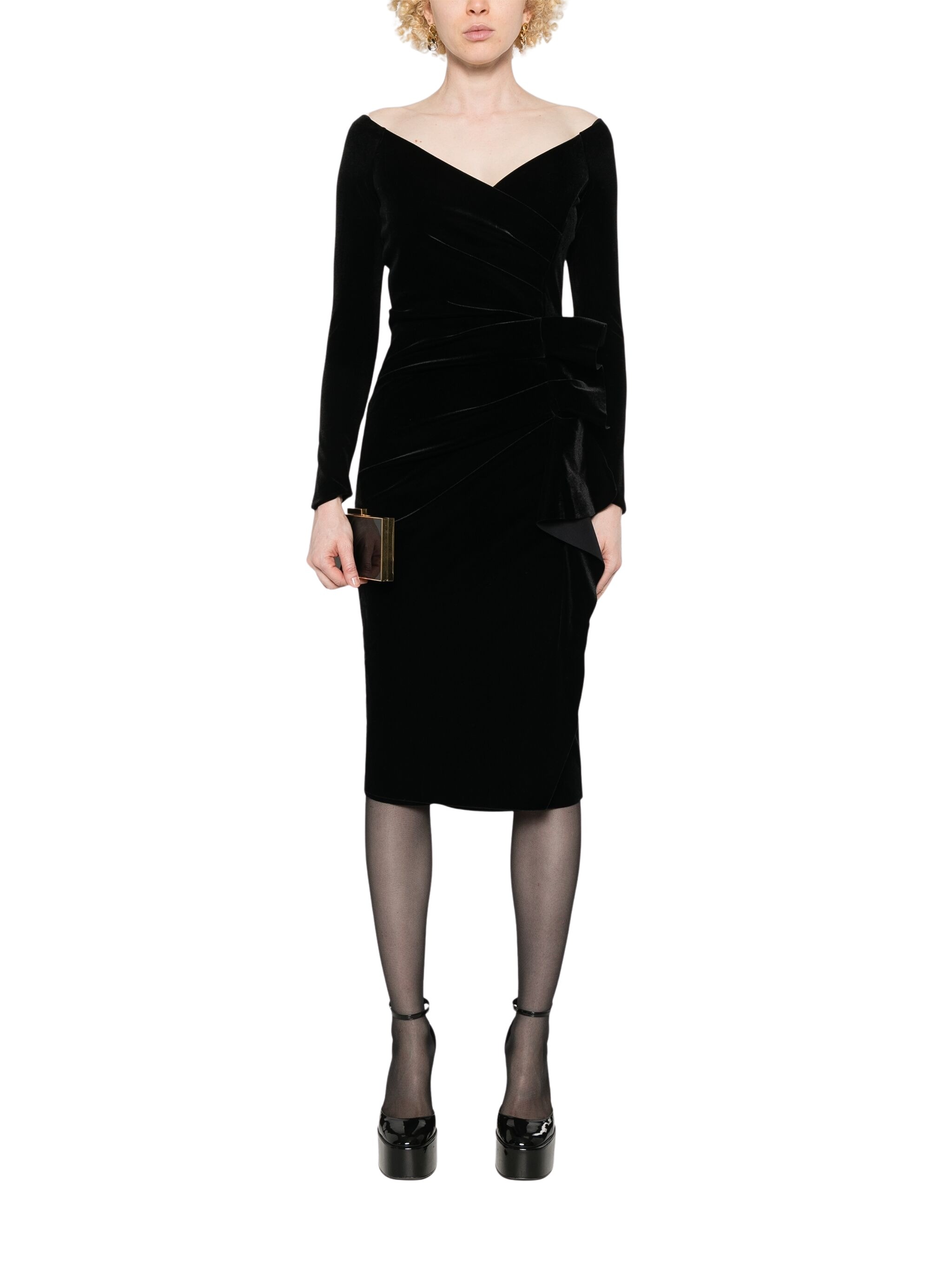 La Petit Robe Di Chiara Boni Silveria Velvet In Black