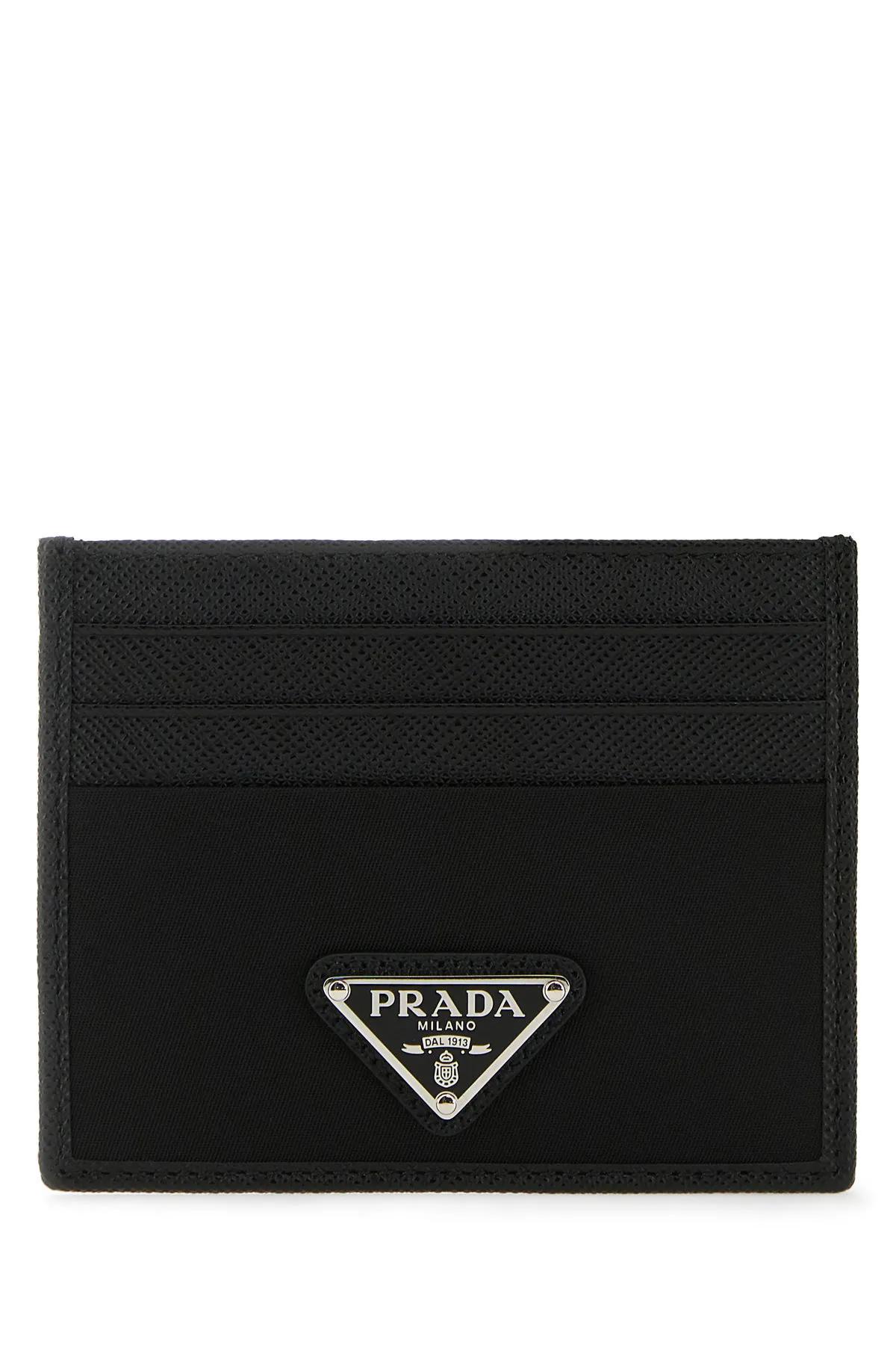 Black Leather And Satin Card Holder