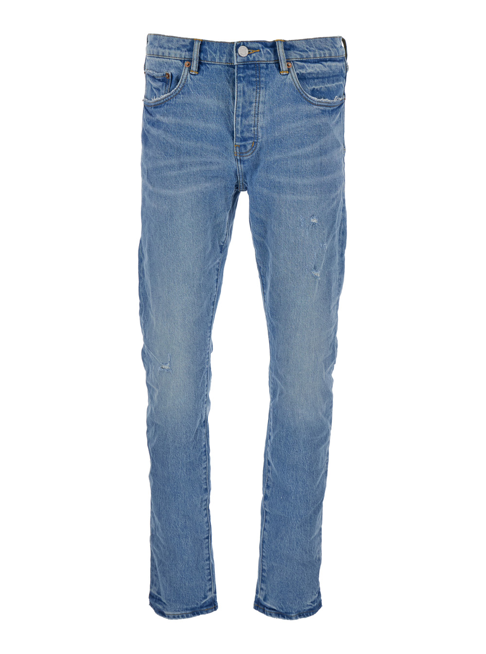 Light Blue Five-pocket Skinny Jeans In Stretch Cotton Denim Man